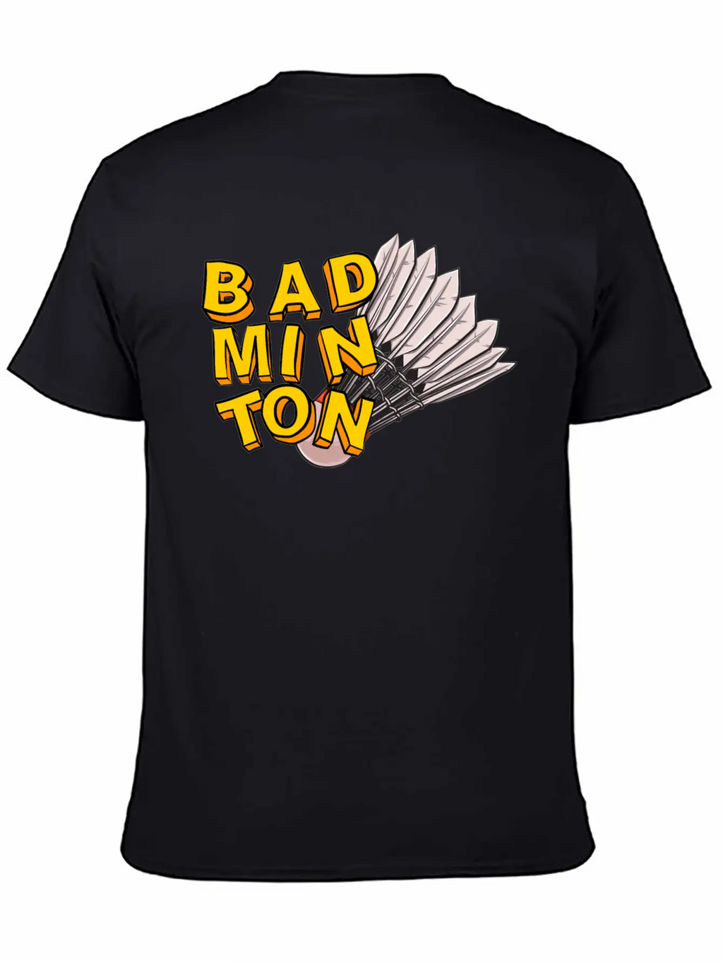 Badminton And Shuttlecock Hand Drawn Style Unisex Short Sleeve Soft Cotton T-Shirt – Casual Everyday Wear