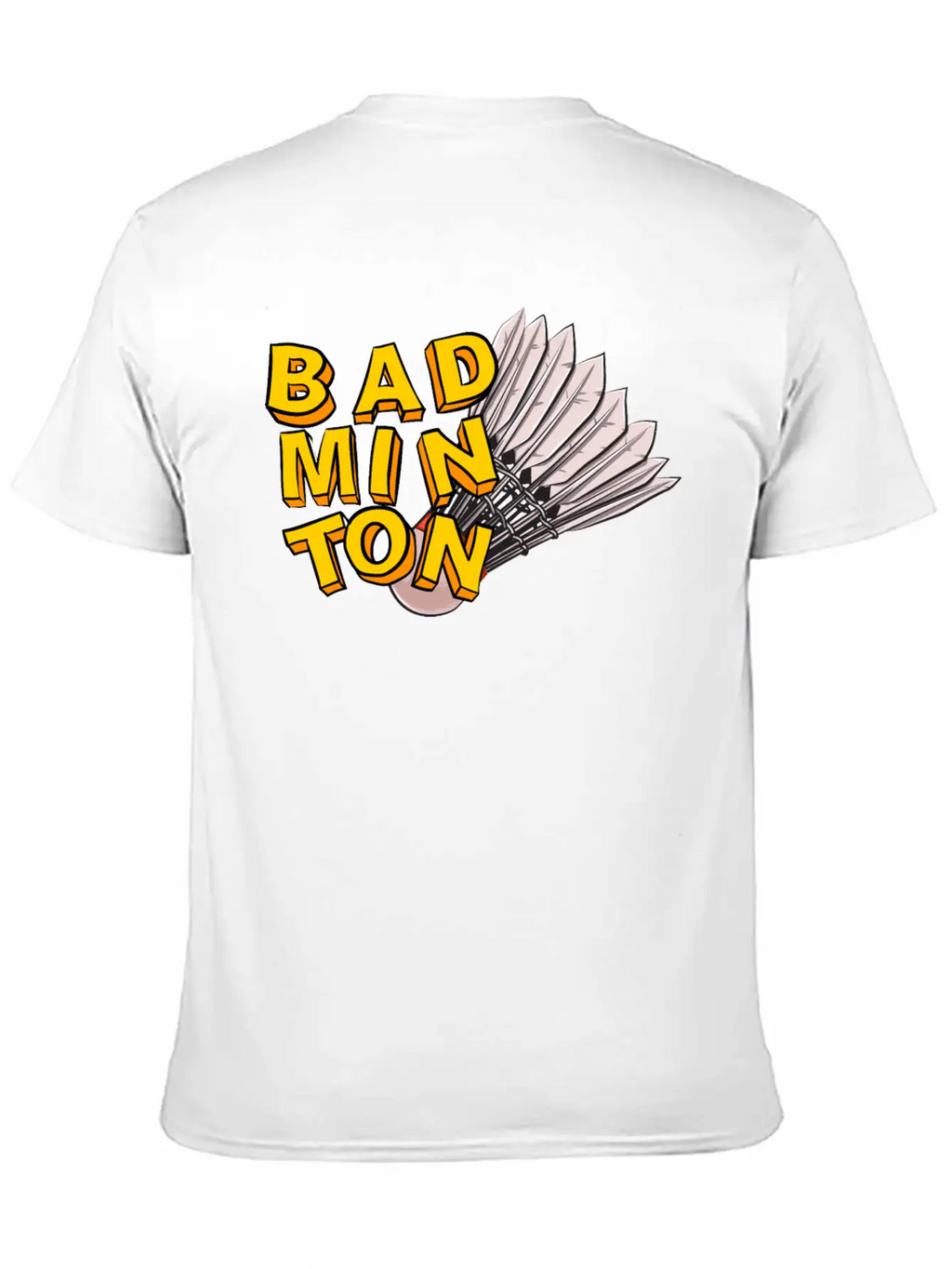 Badminton And Shuttlecock Hand Drawn Style Unisex Short Sleeve Soft Cotton T-Shirt – Casual Everyday Wear