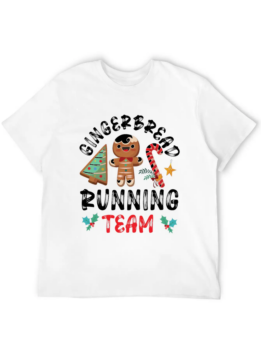 Bake Baking Gingerbread Man Unisex Short Sleeve Soft Cotton T-Shirt – Casual Everyday Wear