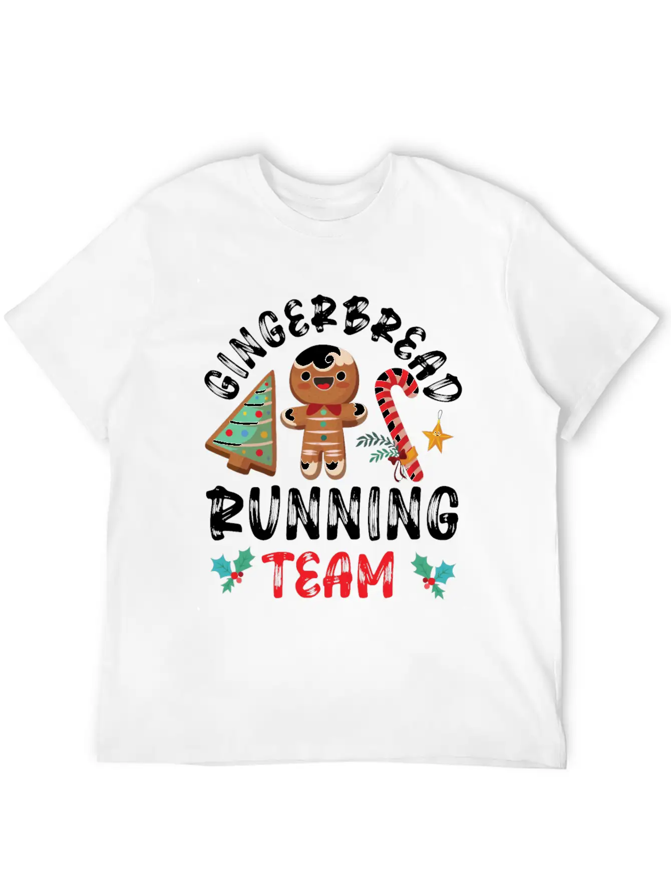 Bake Baking Gingerbread Man Unisex Short Sleeve Soft Cotton T-Shirt – Casual Everyday Wear