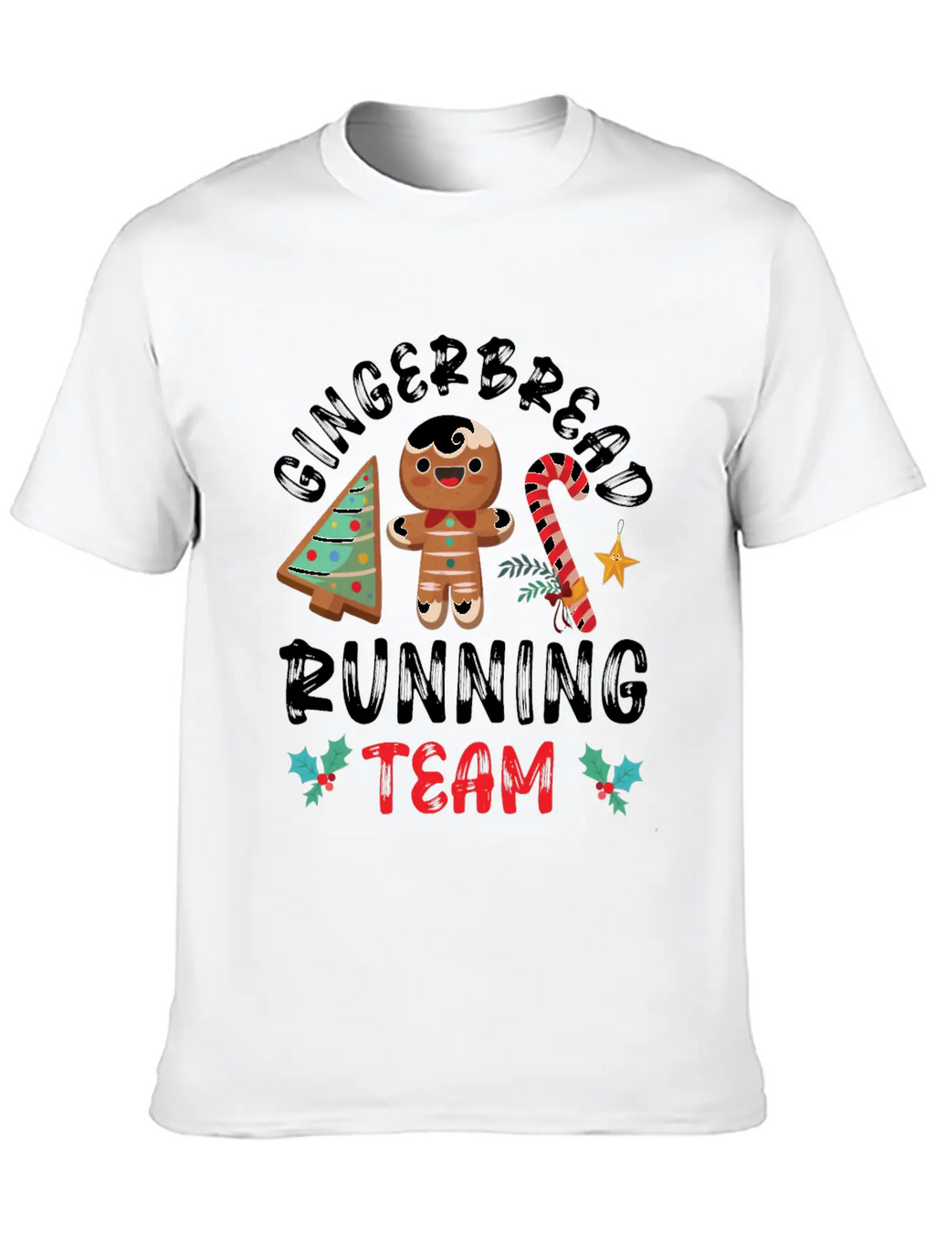 Bake Baking Gingerbread Man Unisex Short Sleeve Soft Cotton T-Shirt – Casual Everyday Wear