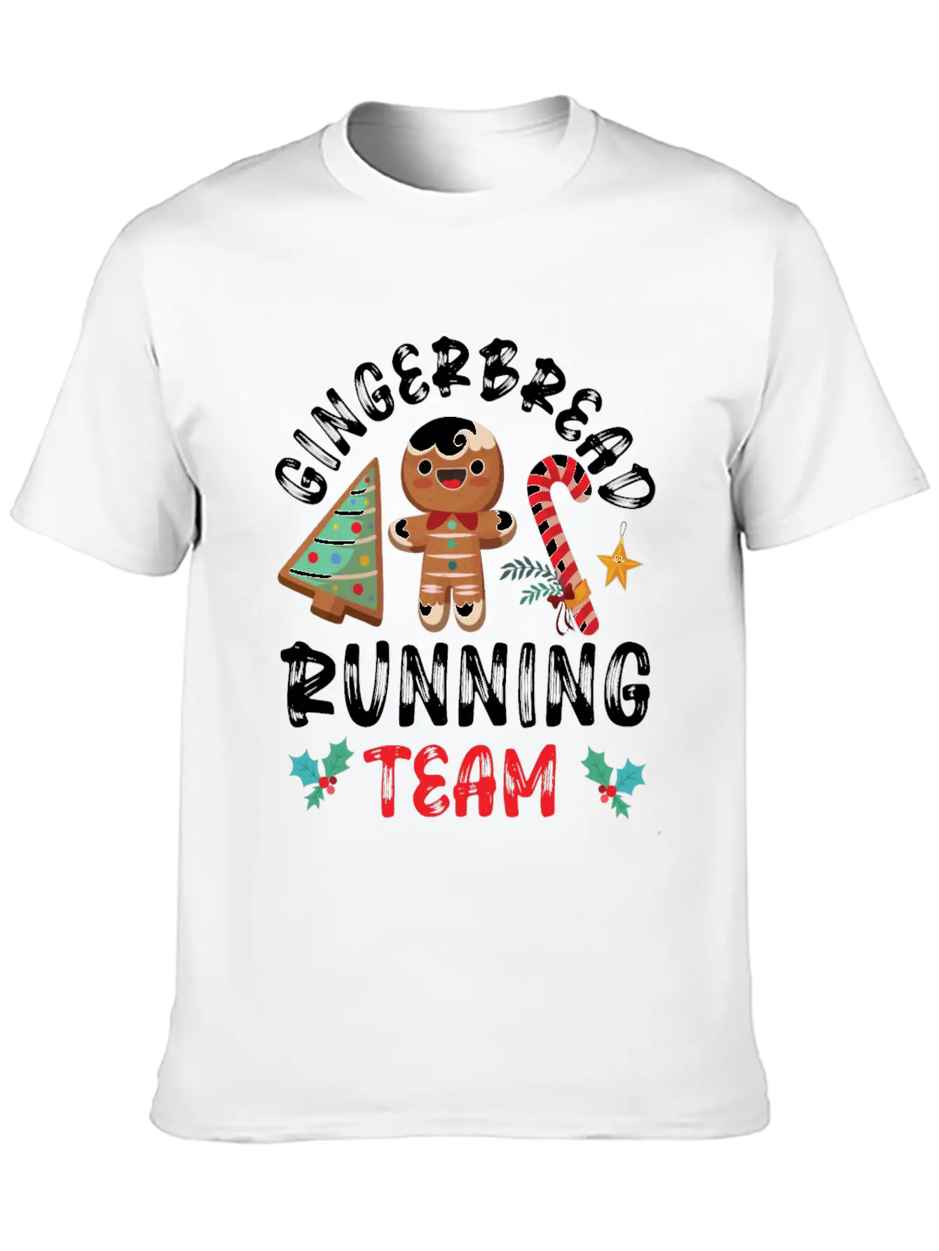 Bake Baking Gingerbread Man Unisex Short Sleeve Soft Cotton T-Shirt – Casual Everyday Wear