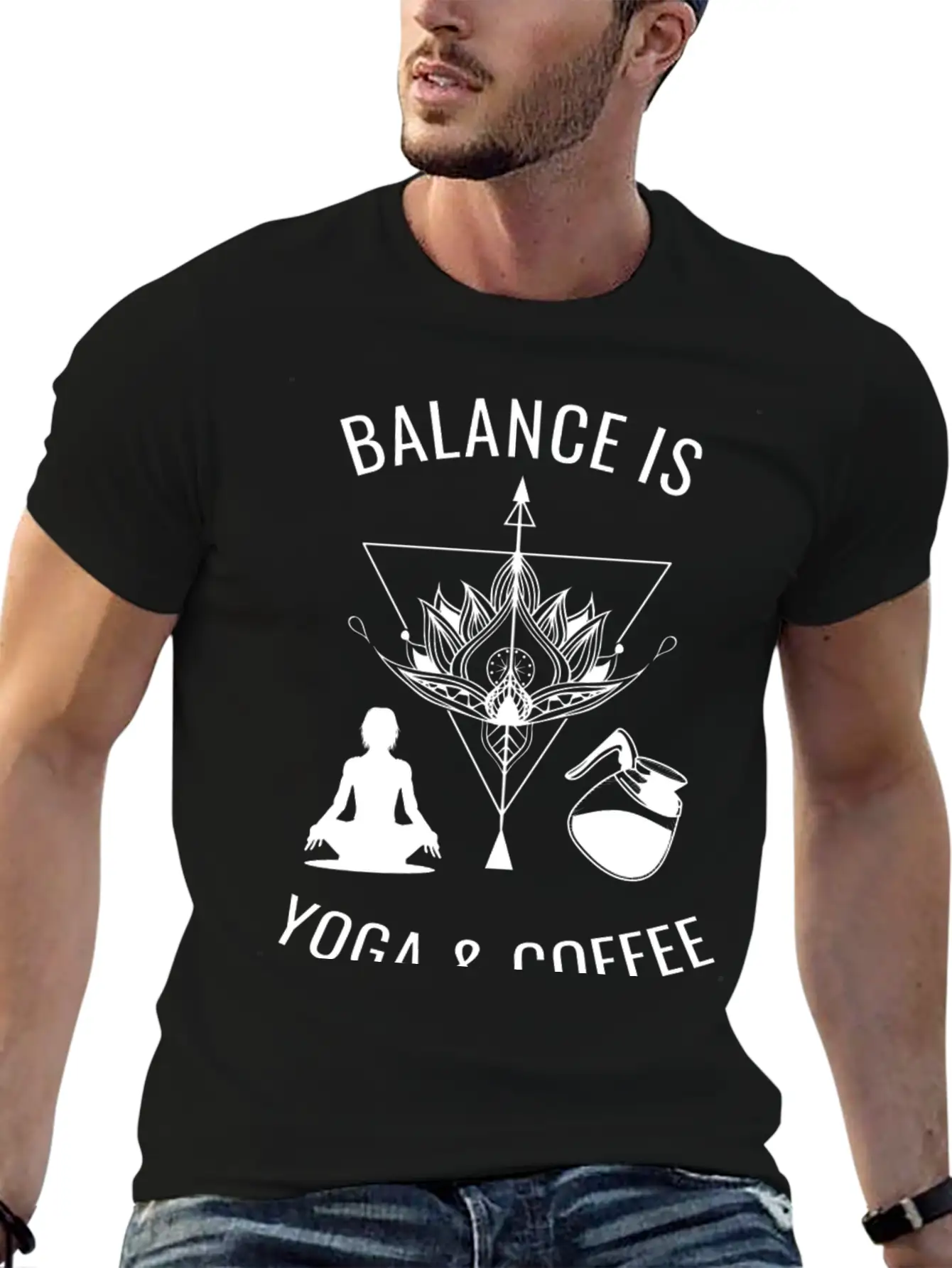 Balance Is Yoga & Coffee Unisex Casual T-Shirt – Clean Design For Daily Comfort