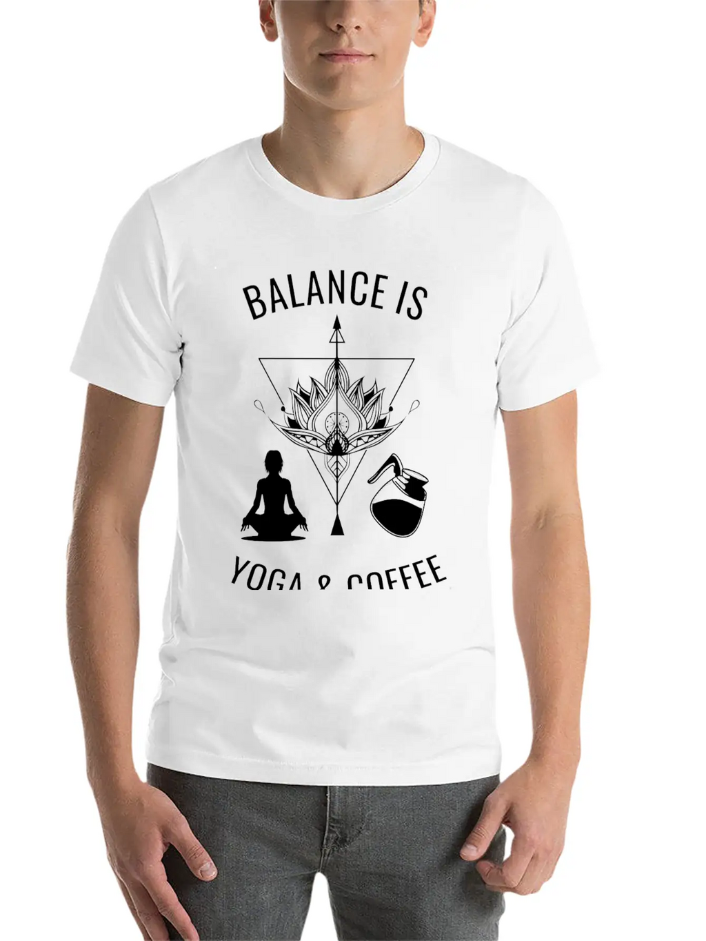 Balance Is Yoga & Coffee Unisex Casual T-Shirt – Clean Design For Daily Comfort