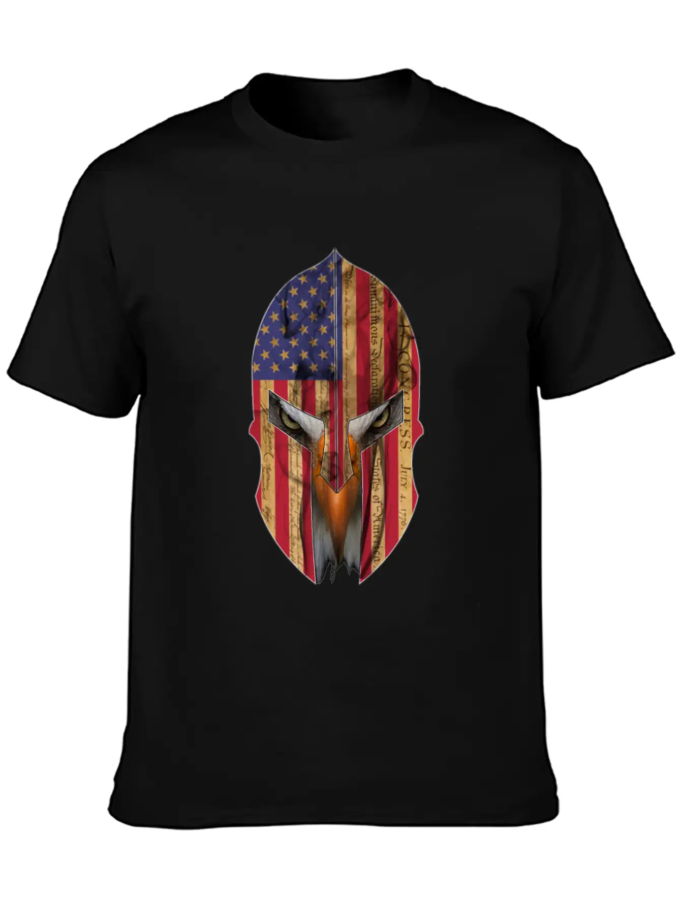 Bald Eagle Spartan Helmet USA Flag Independence Unisex Casual T-Shirt – Clean Design For Daily Comfort