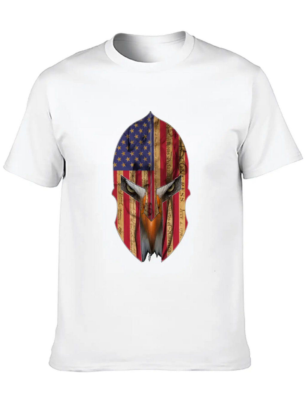 Bald Eagle Spartan Helmet USA Flag Independence Unisex Casual T-Shirt – Clean Design For Daily Comfort