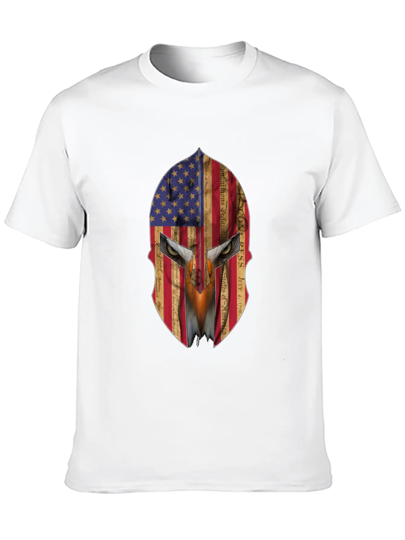 Bald Eagle Spartan Helmet USA Flag Independence Unisex Casual T-Shirt – Clean Design For Daily Comfort