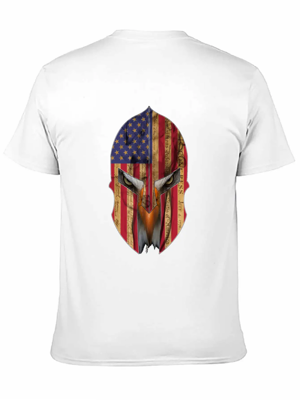 Bald Eagle Spartan Helmet USA Flag Independence Unisex Casual T-Shirt – Clean Design For Daily Comfort
