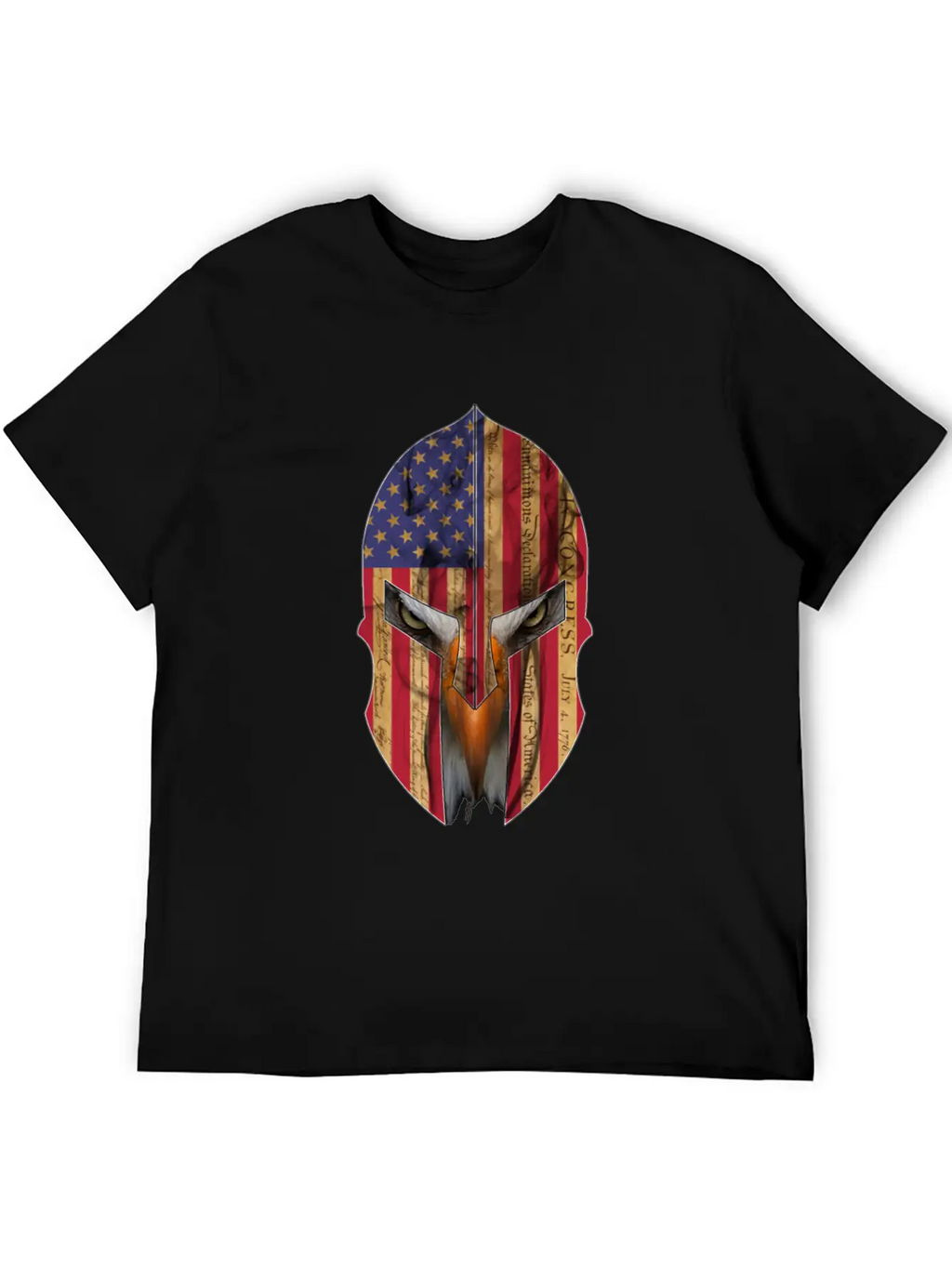 Bald Eagle Spartan Helmet USA Flag Independence Unisex Casual T-Shirt – Clean Design For Daily Comfort