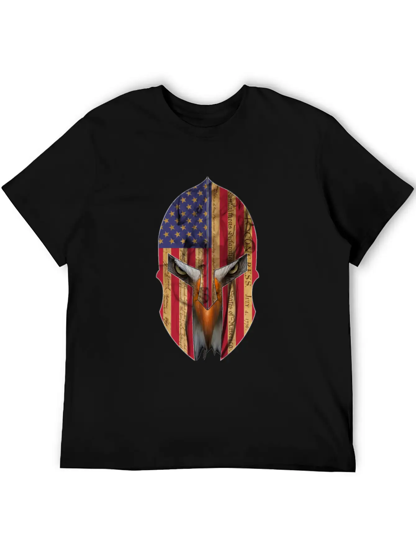 Bald Eagle Spartan Helmet USA Flag Independence Unisex Casual T-Shirt – Clean Design For Daily Comfort