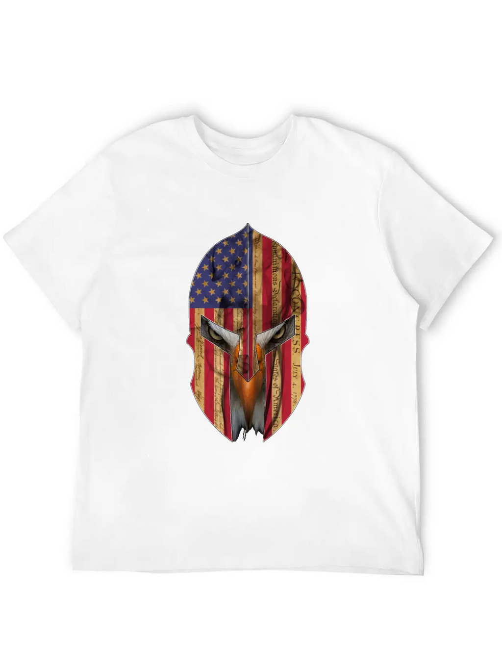 Bald Eagle Spartan Helmet USA Flag Independence Unisex Casual T-Shirt – Clean Design For Daily Comfort