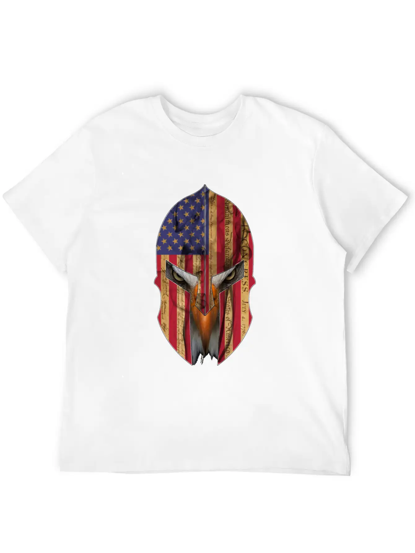 Bald Eagle Spartan Helmet USA Flag Independence Unisex Casual T-Shirt – Clean Design For Daily Comfort