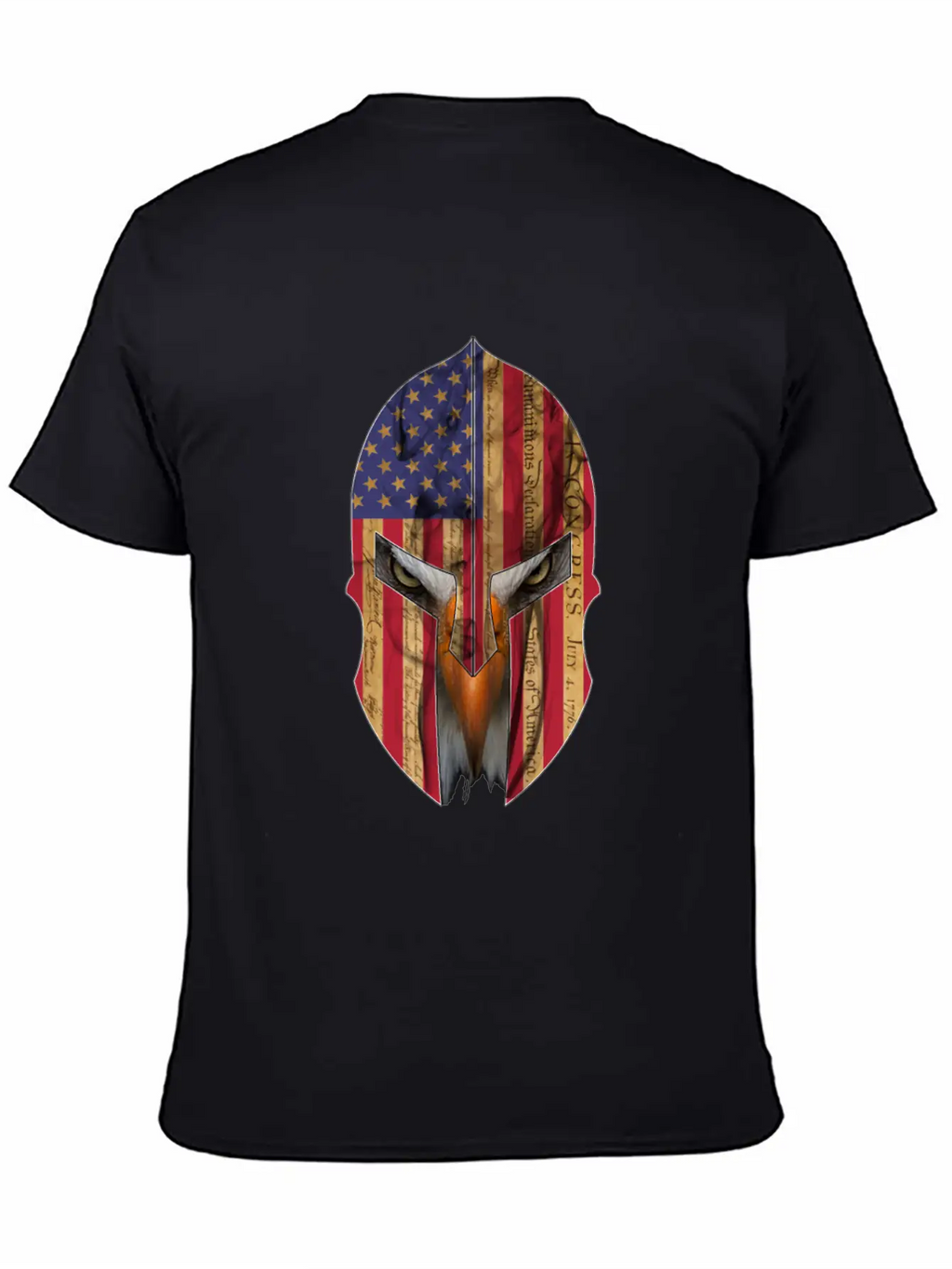 Bald Eagle Spartan Helmet USA Flag Independence Unisex Casual T-Shirt – Clean Design For Daily Comfort