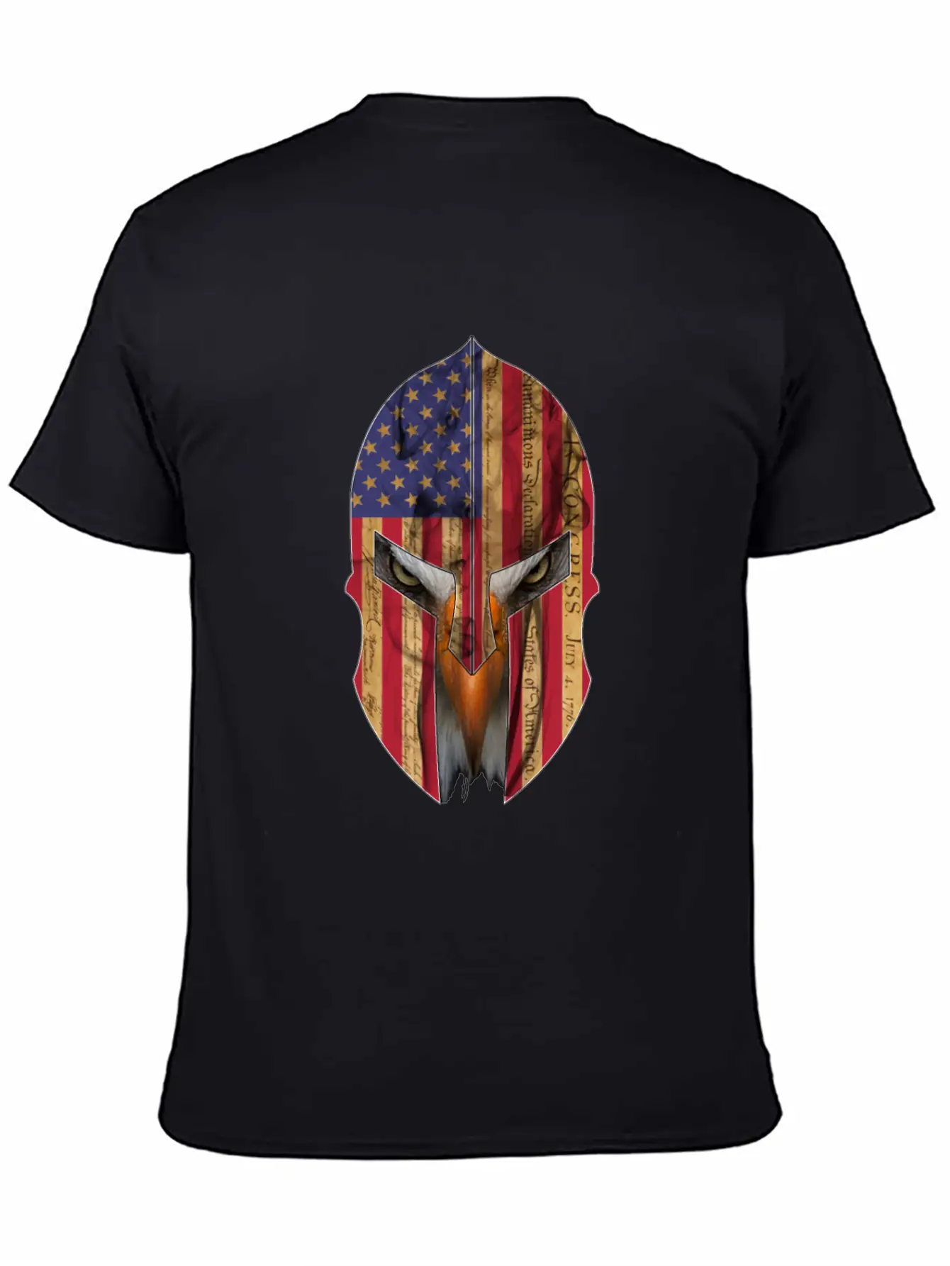 Bald Eagle Spartan Helmet USA Flag Independence Unisex Casual T-Shirt – Clean Design For Daily Comfort