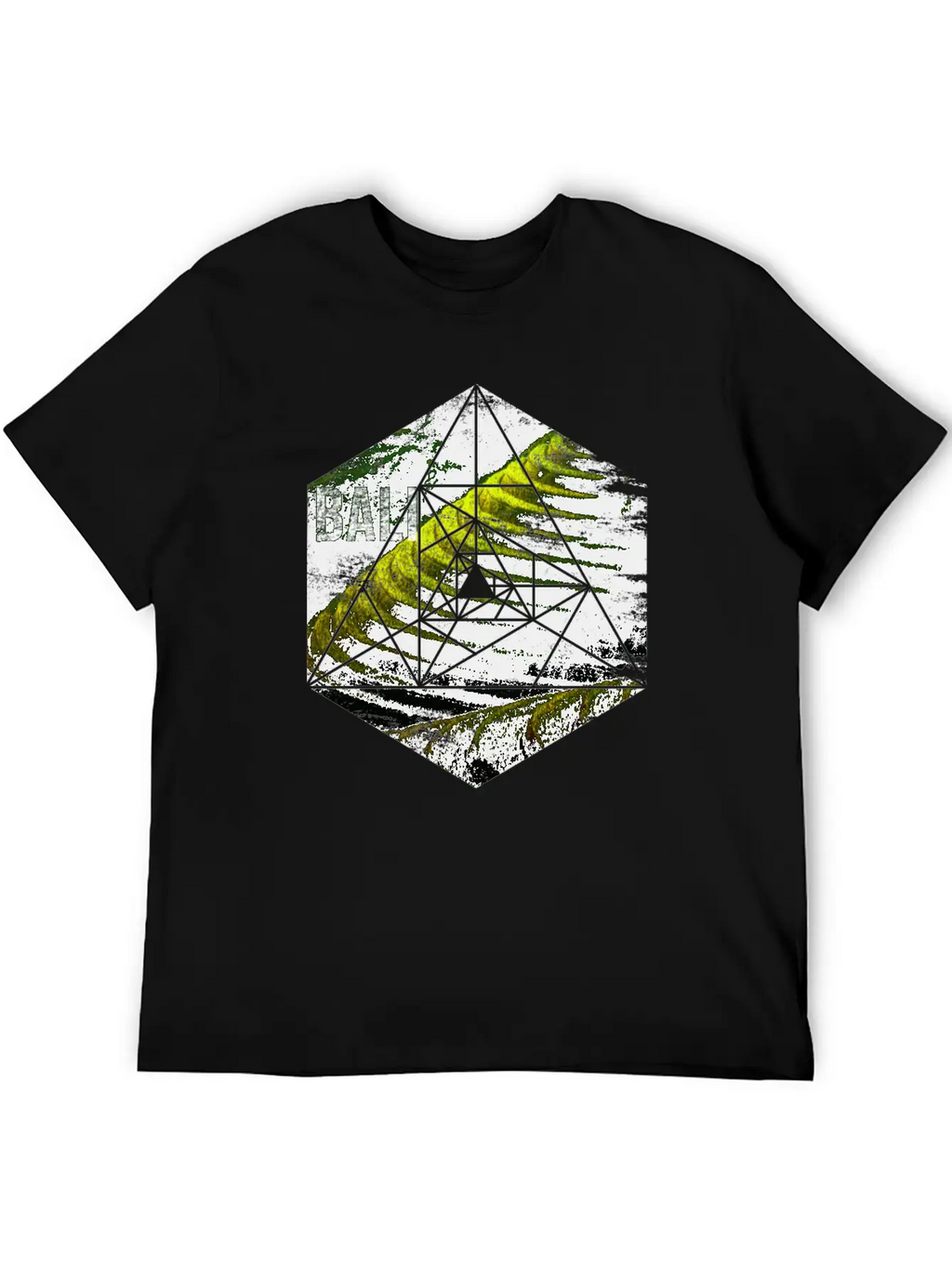 Bali Rice Field Geometric Abstract Unisex Short Sleeve Soft Cotton T-Shirt – Casual Everyday Wear