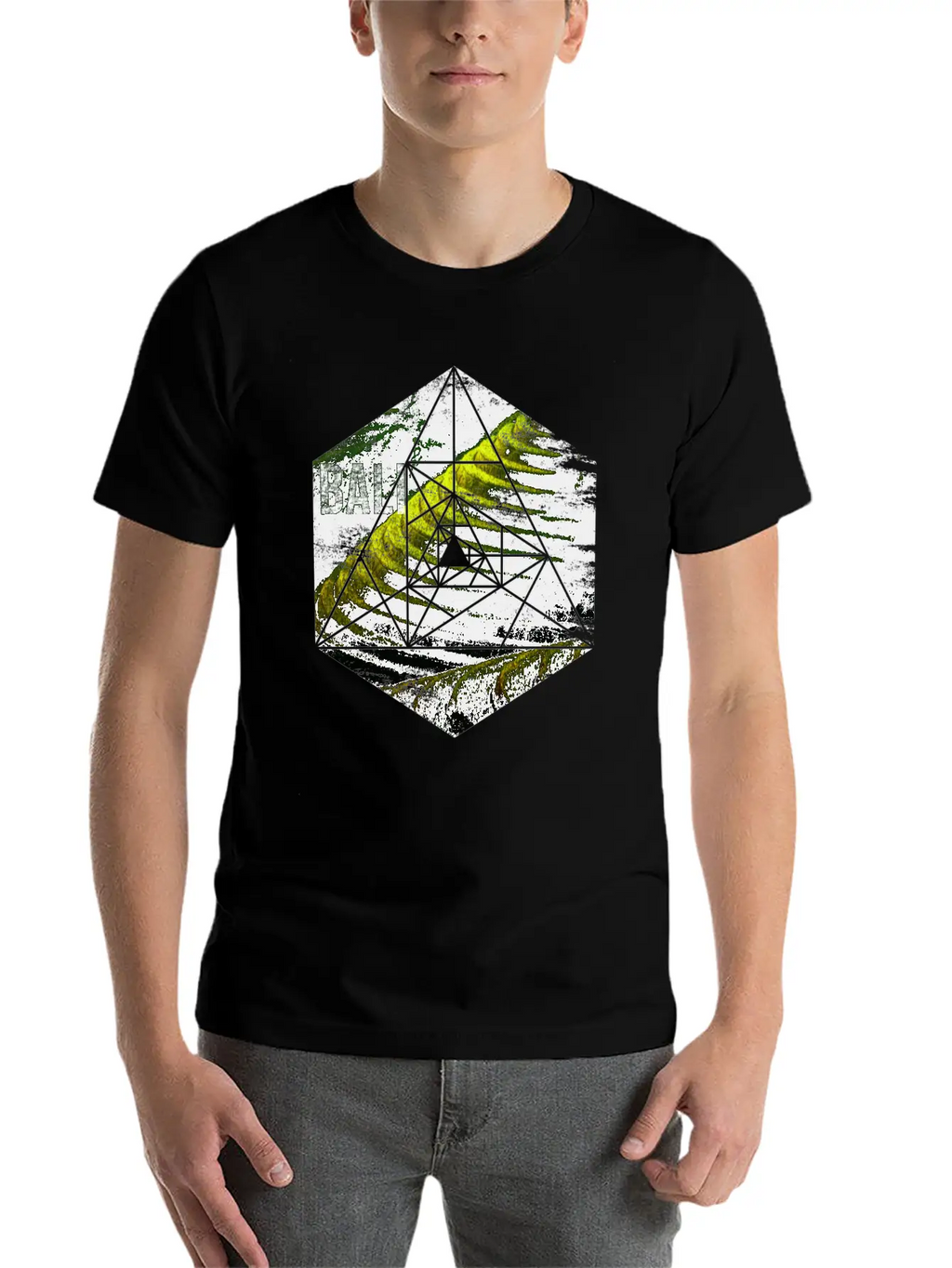 Bali Rice Field Geometric Abstract Unisex Short Sleeve Soft Cotton T-Shirt – Casual Everyday Wear