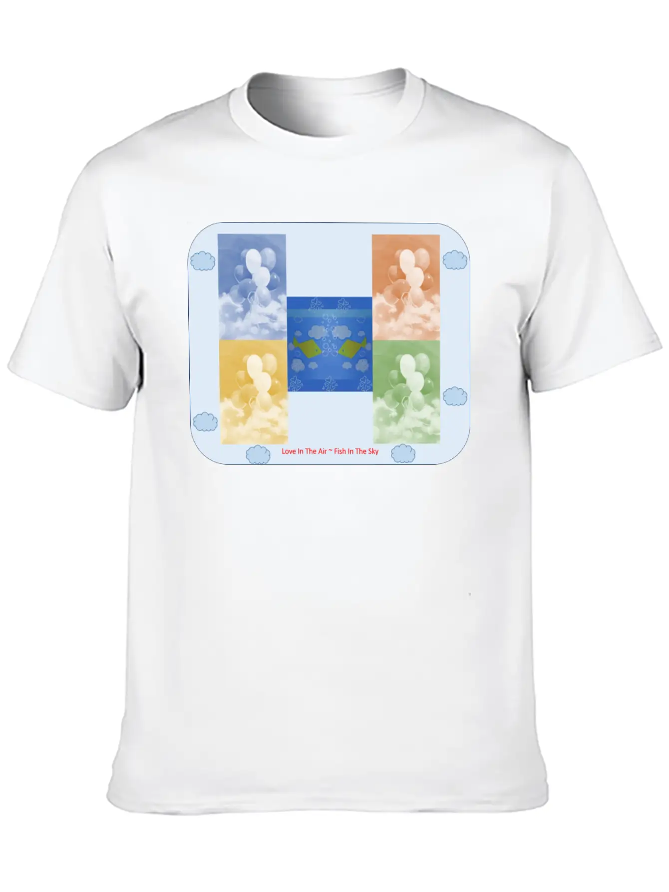 Balloons In The Air ~ Love In The Sky Unisex Short Sleeve Soft Cotton T-Shirt – Casual Everyday Wear