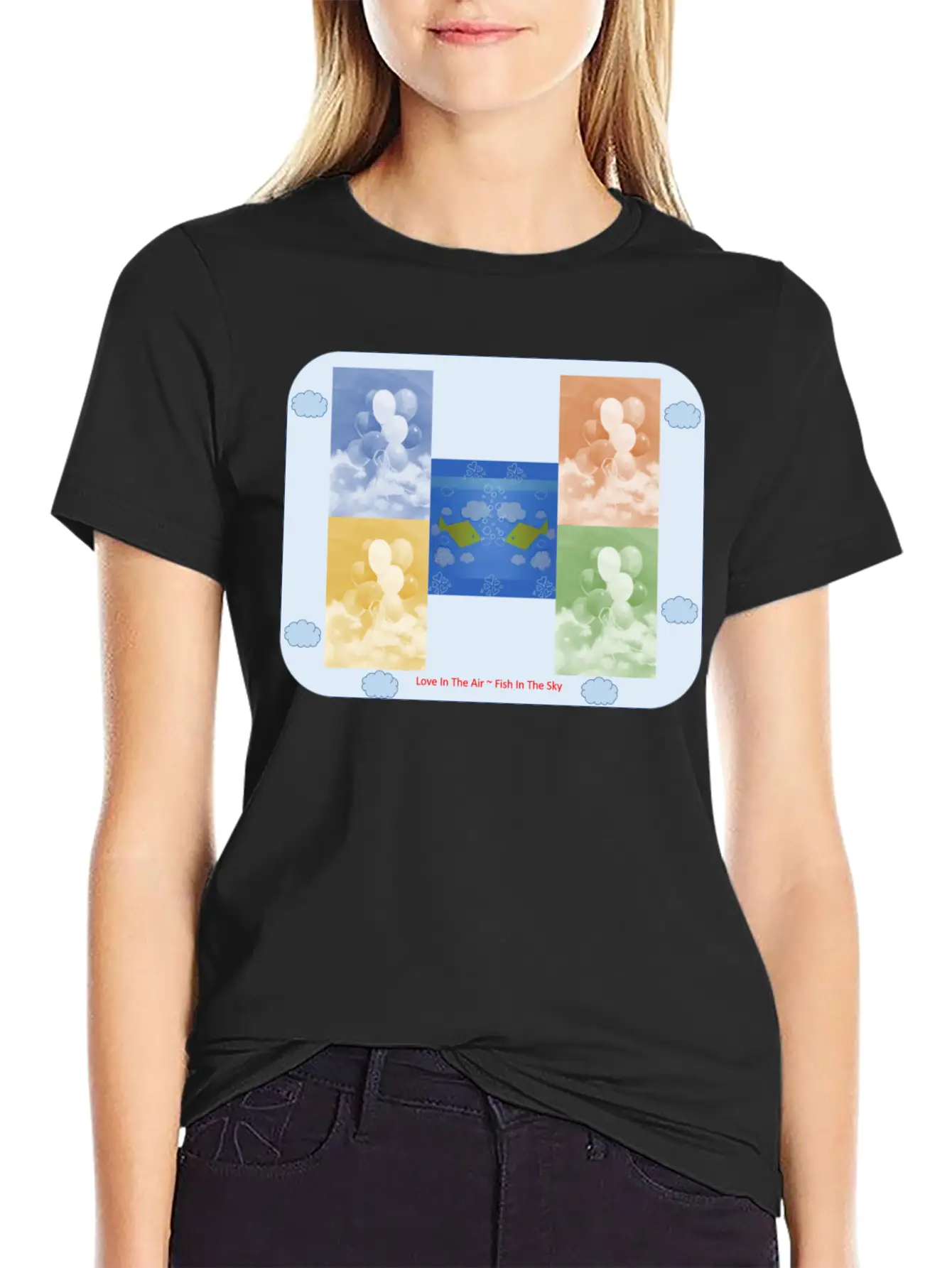 Balloons In The Air ~ Love In The Sky Unisex Short Sleeve Soft Cotton T-Shirt – Casual Everyday Wear