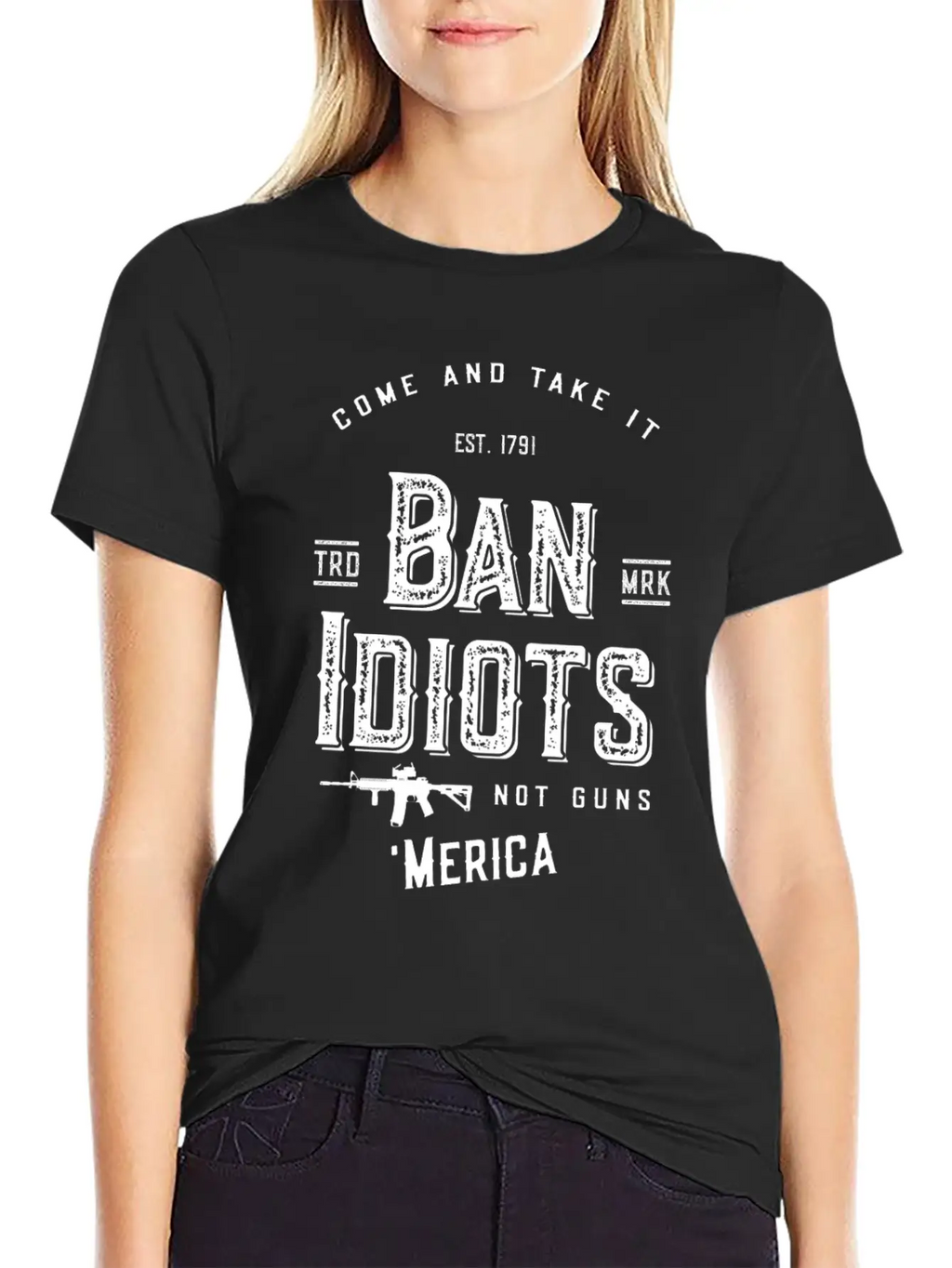 Ban Idiots Not Guns 2A Breathable Soft Cotton T-Shirt – Timeless Casual Look