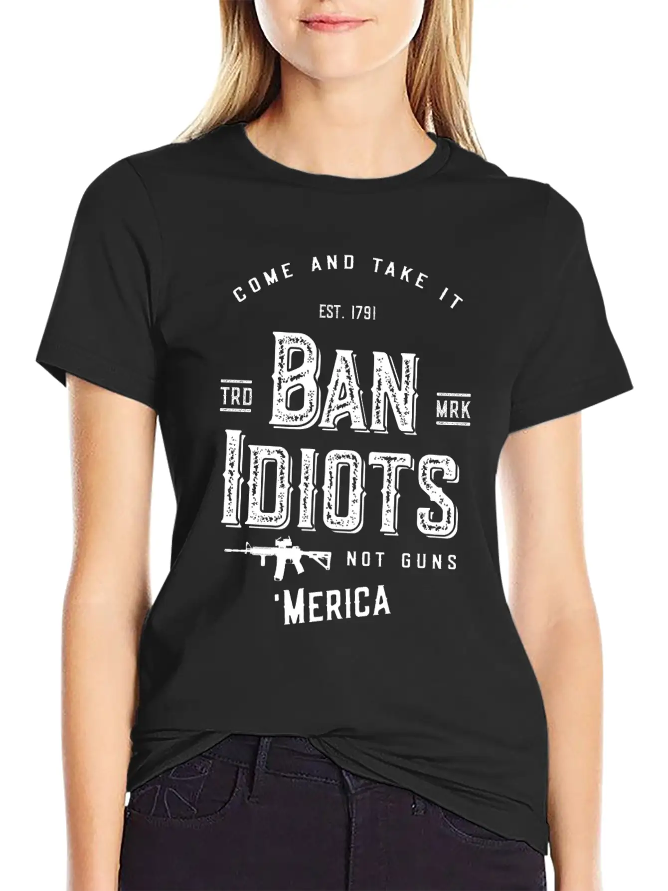 Ban Idiots Not Guns 2A Breathable Soft Cotton T-Shirt – Timeless Casual Look
