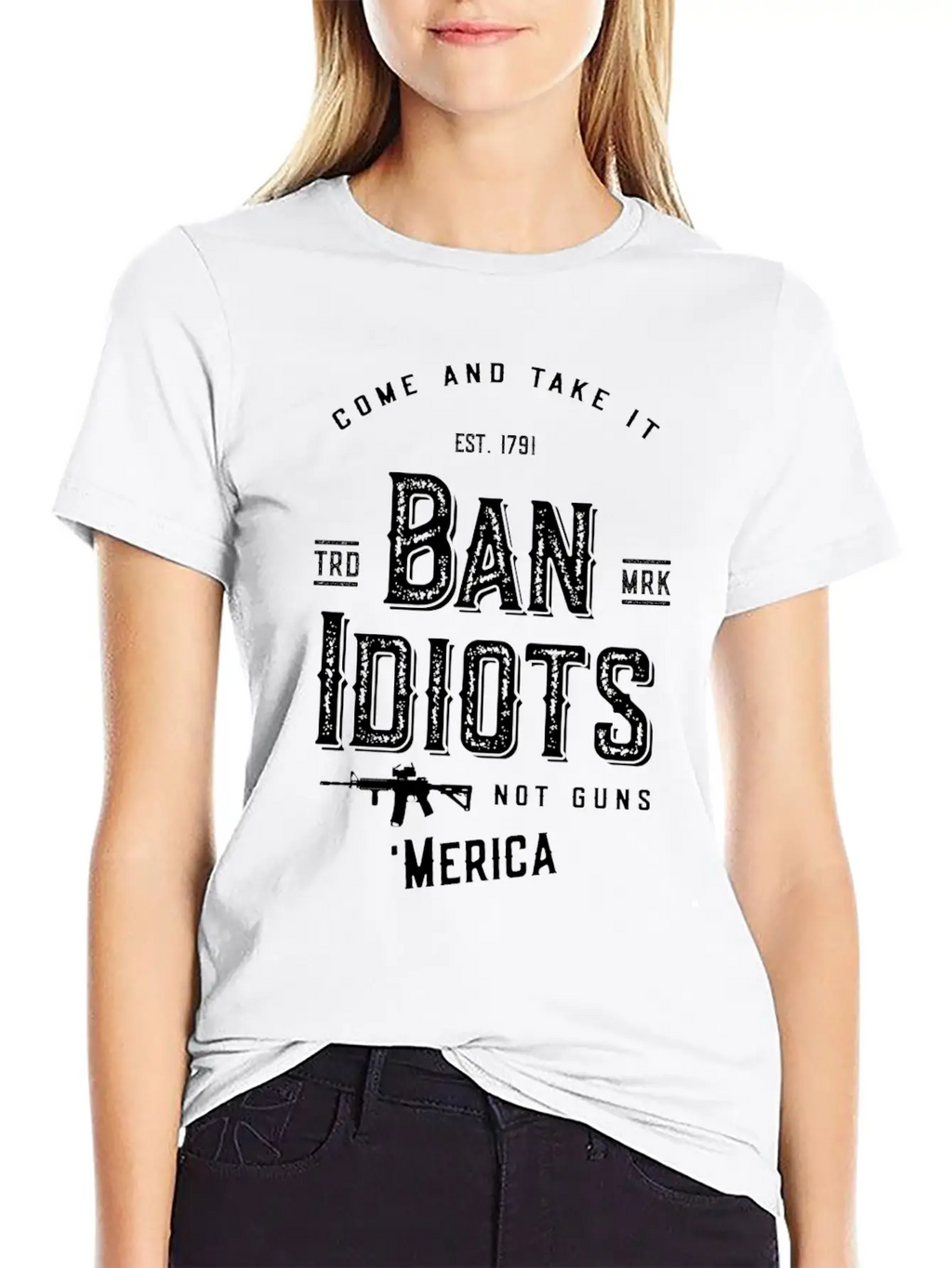 Ban Idiots Not Guns 2A Breathable Soft Cotton T-Shirt – Timeless Casual Look