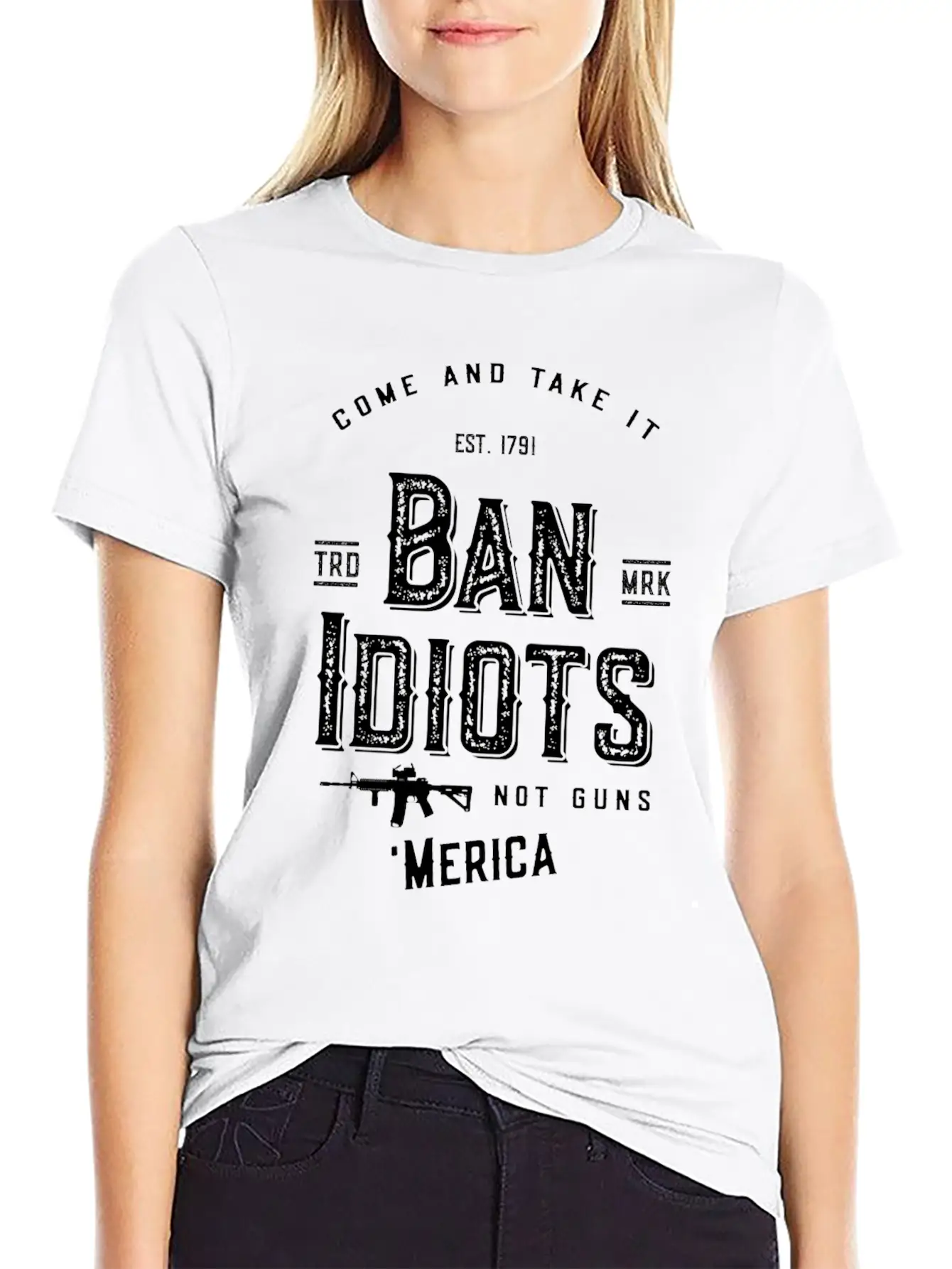 Ban Idiots Not Guns 2A Breathable Soft Cotton T-Shirt – Timeless Casual Look