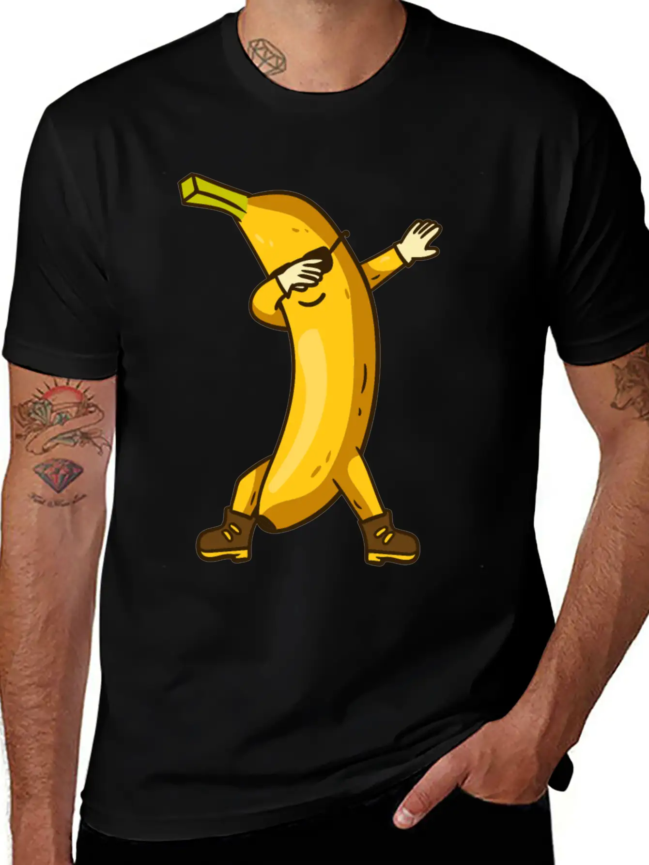 Banana Dabbing Kawaii Breathable Soft Cotton T-Shirt – Timeless Casual Look