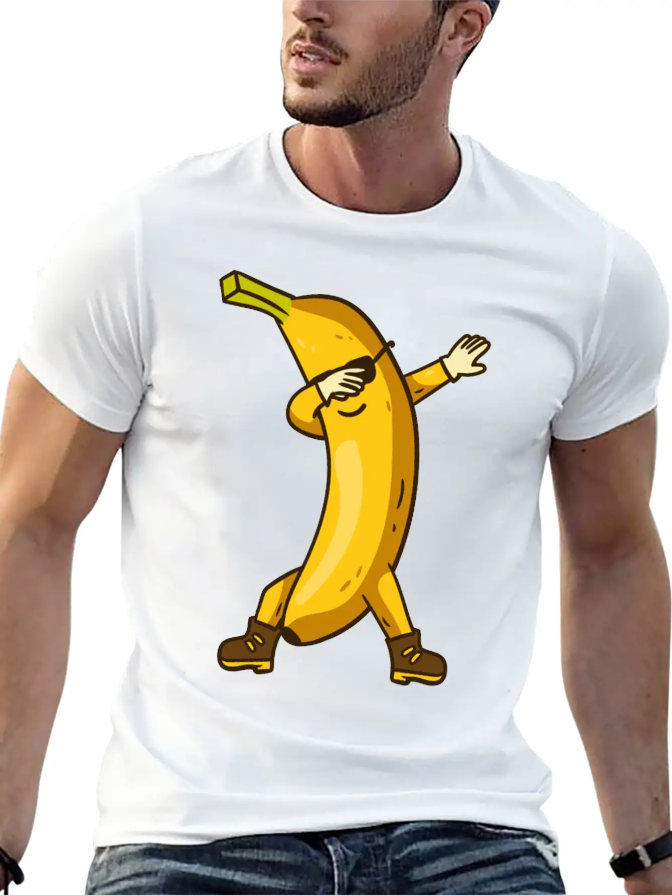 Banana Dabbing Kawaii Breathable Soft Cotton T-Shirt – Timeless Casual Look