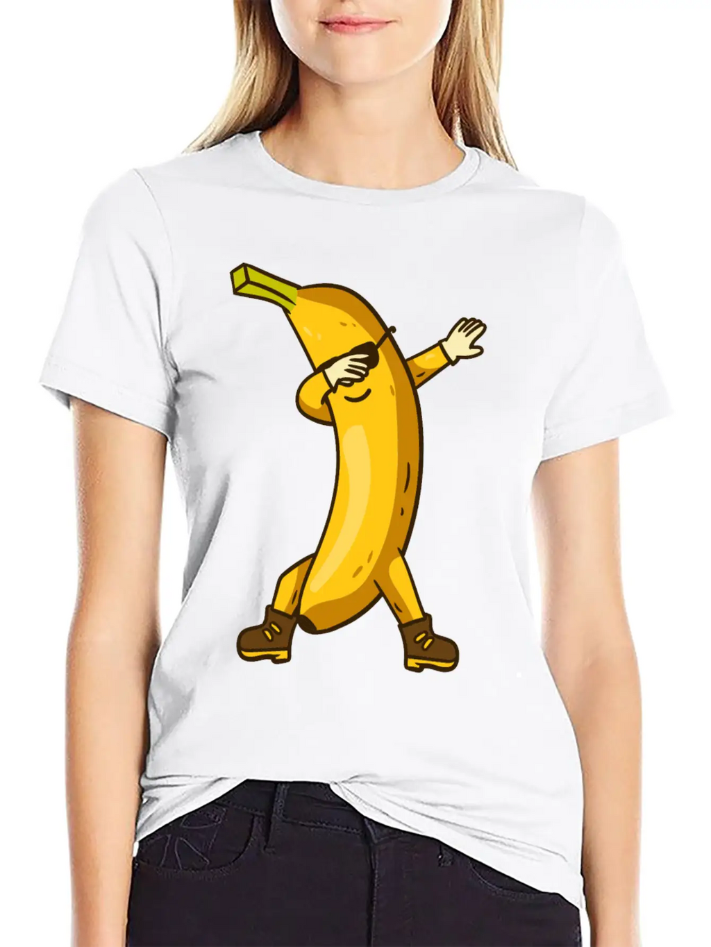 Banana Dabbing Kawaii Breathable Soft Cotton T-Shirt – Timeless Casual Look