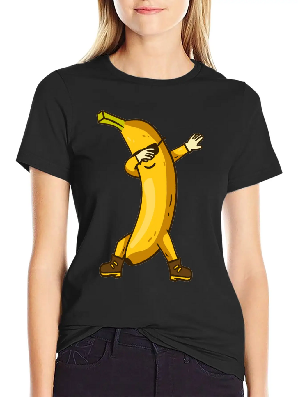 Banana Dabbing Kawaii Breathable Soft Cotton T-Shirt – Timeless Casual Look