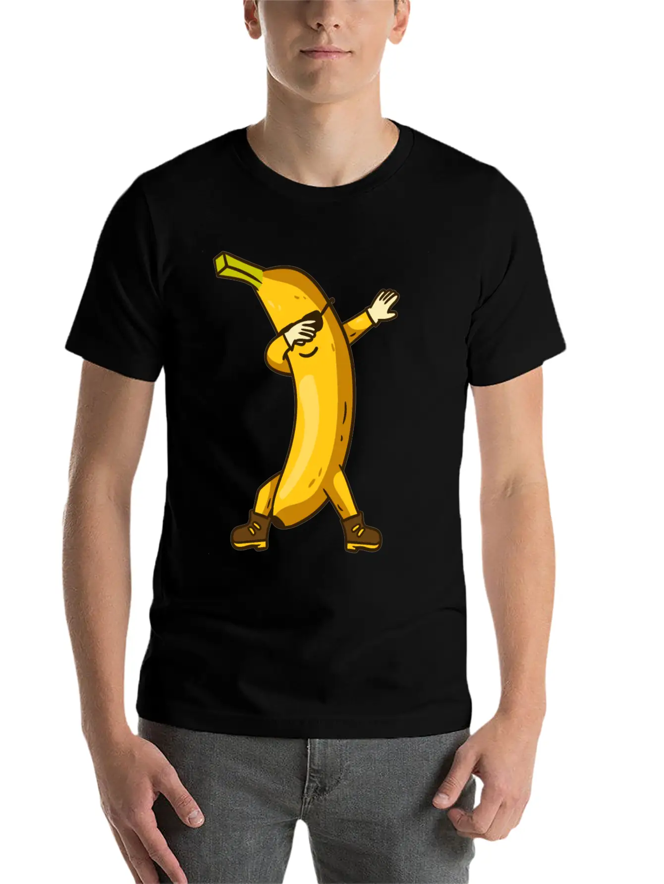 Banana Dabbing Kawaii Breathable Soft Cotton T-Shirt – Timeless Casual Look