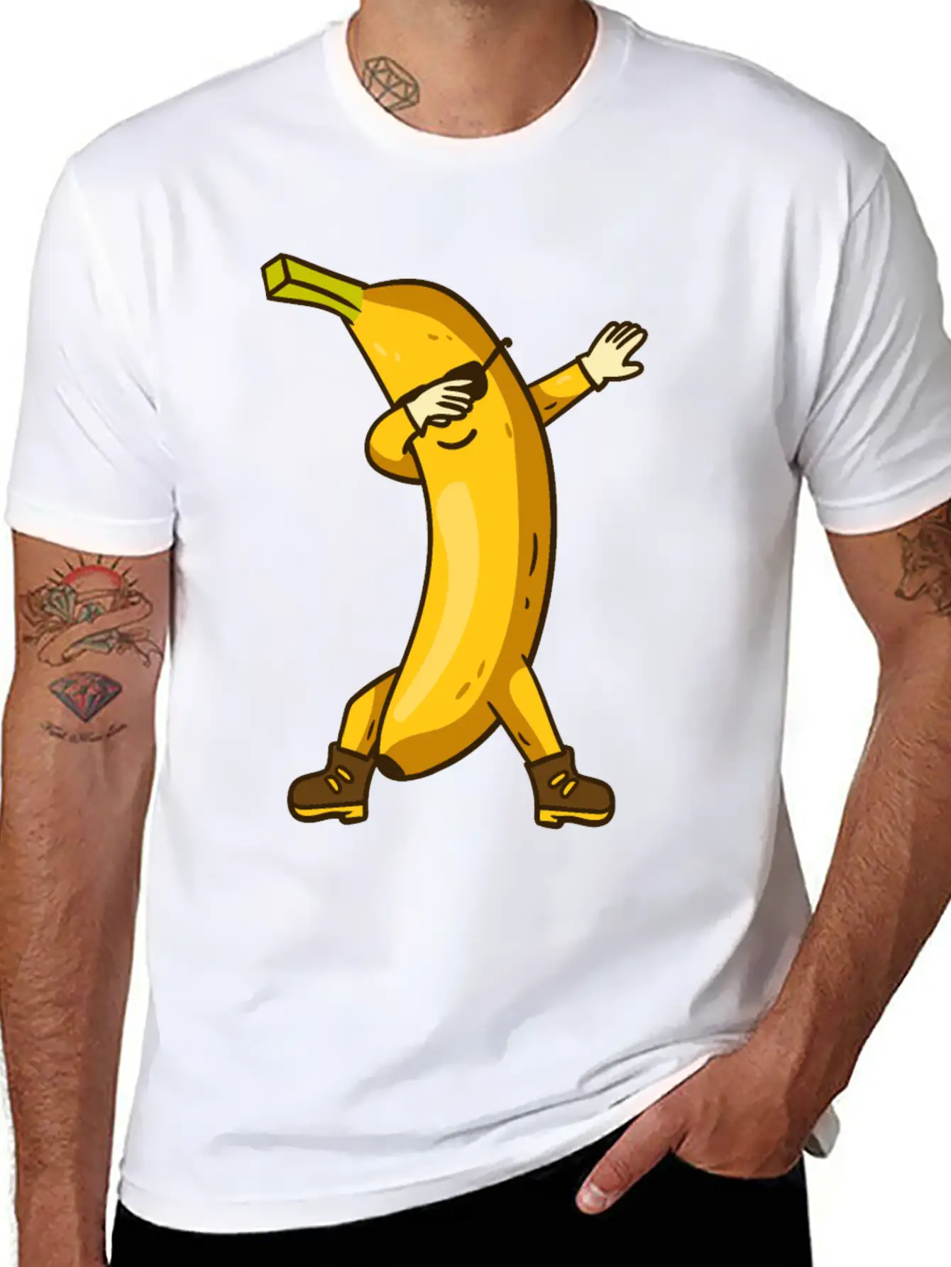 Banana Dabbing Kawaii Breathable Soft Cotton T-Shirt – Timeless Casual Look