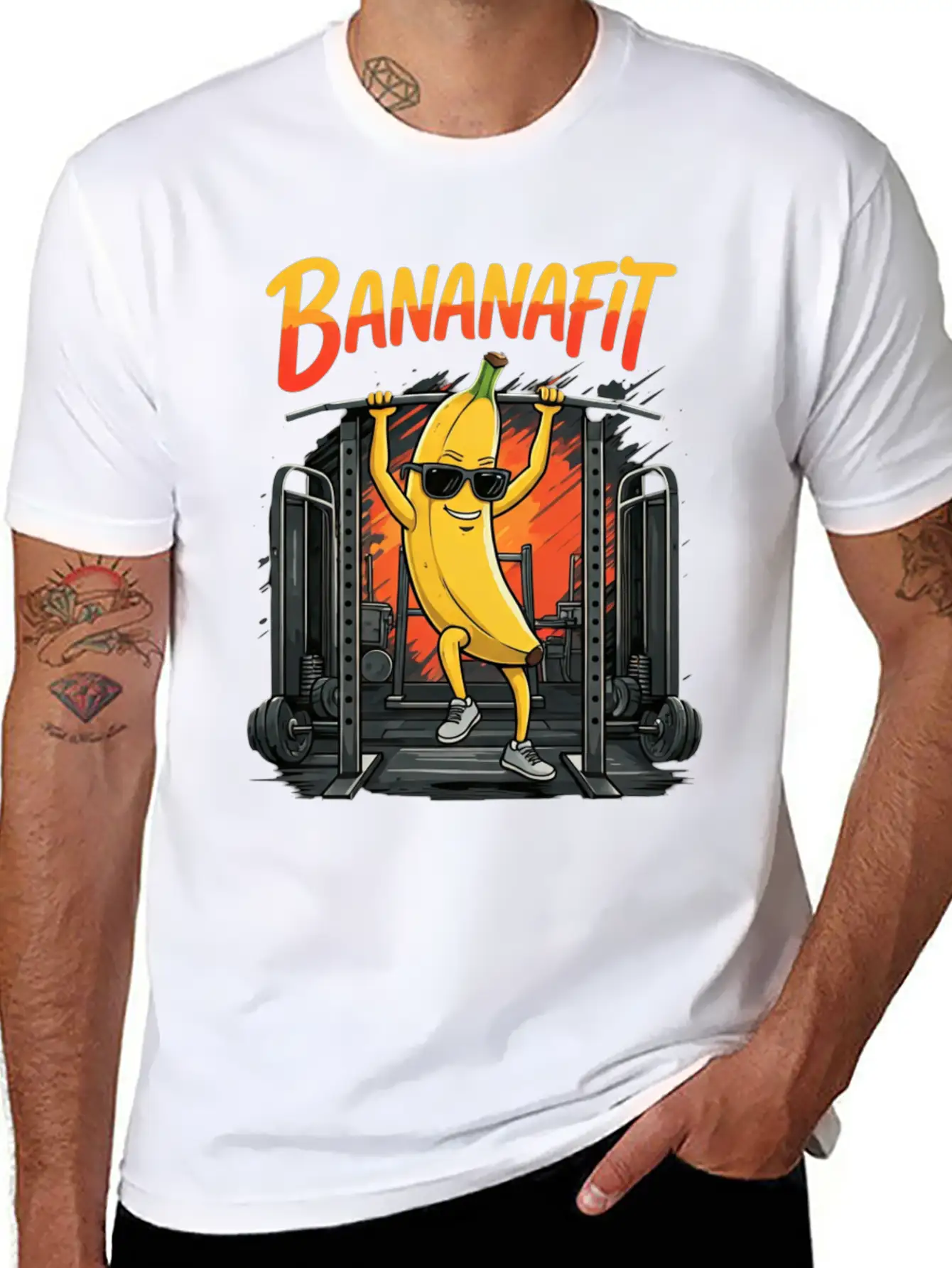 Banana Fitness Unisex Short Sleeve Soft Cotton T-Shirt – Casual Everyday Wear