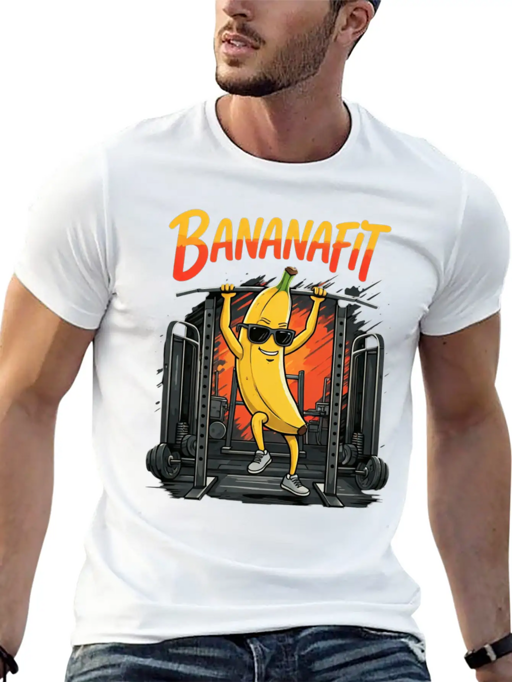 Banana Fitness Unisex Short Sleeve Soft Cotton T-Shirt – Casual Everyday Wear