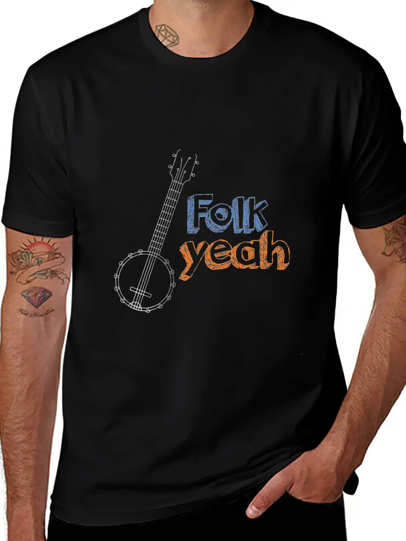 Banjo Folk Guitar Unisex Casual T-Shirt – Clean Design For Daily Comfort
