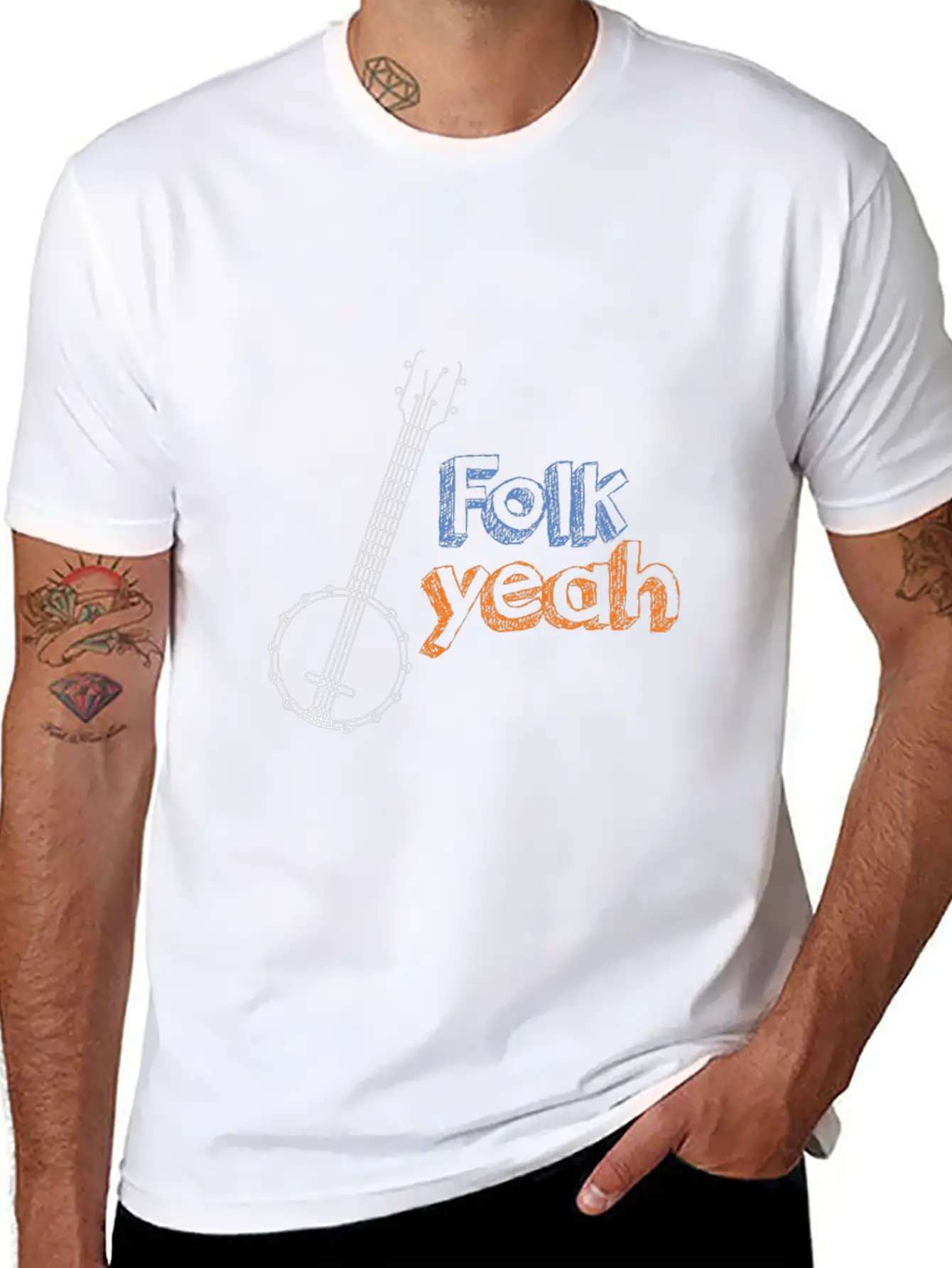 Banjo Folk Guitar Unisex Casual T-Shirt – Clean Design For Daily Comfort