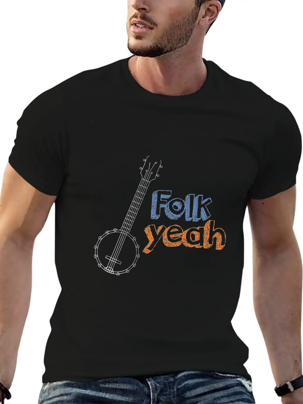 Banjo Folk Guitar Unisex Casual T-Shirt – Clean Design For Daily Comfort