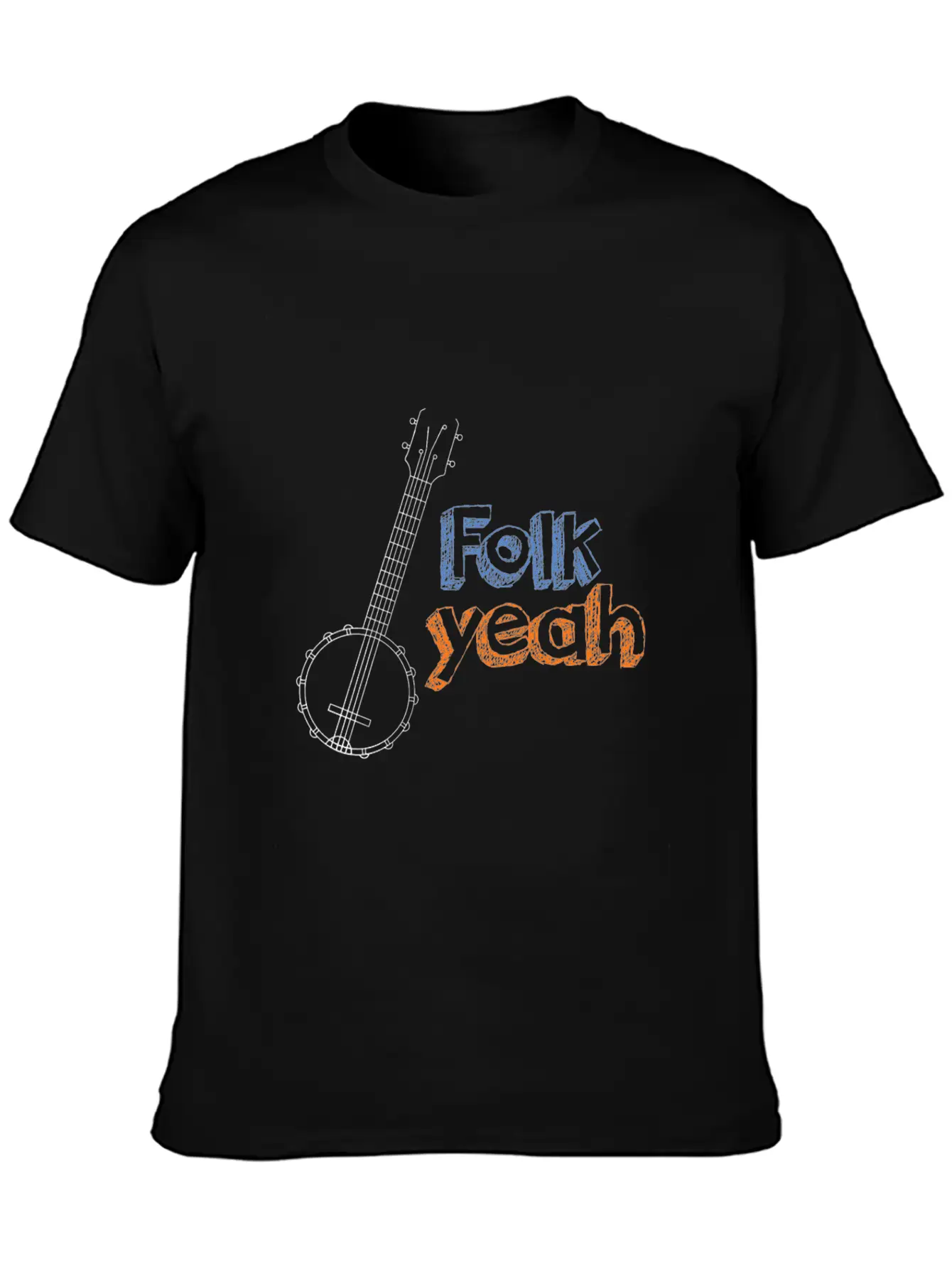 Banjo Folk Guitar Unisex Casual T-Shirt – Clean Design For Daily Comfort