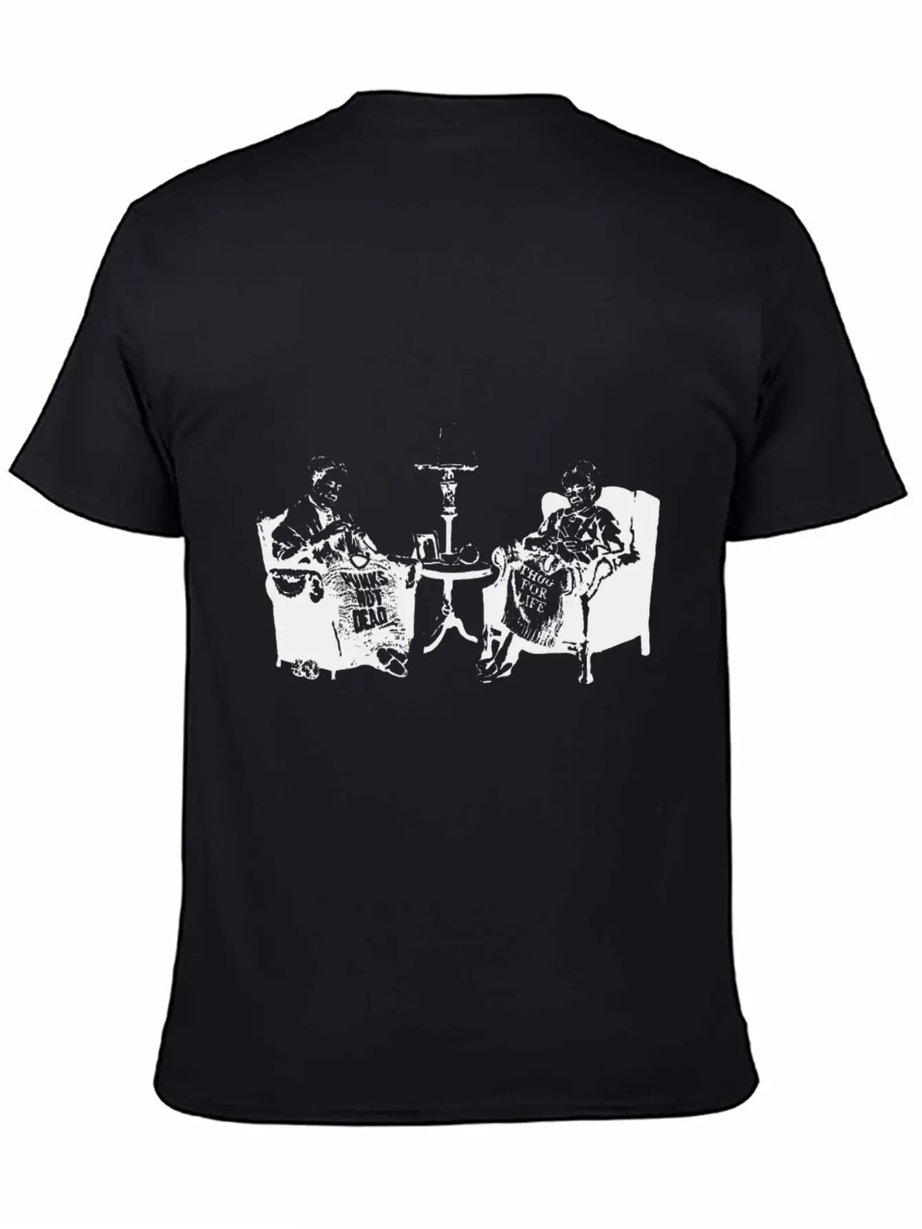 Banksy Graffiti Grannies Knitting Grandmas Stylish Everyday T-Shirt – Unisex Basic Cotton Tee