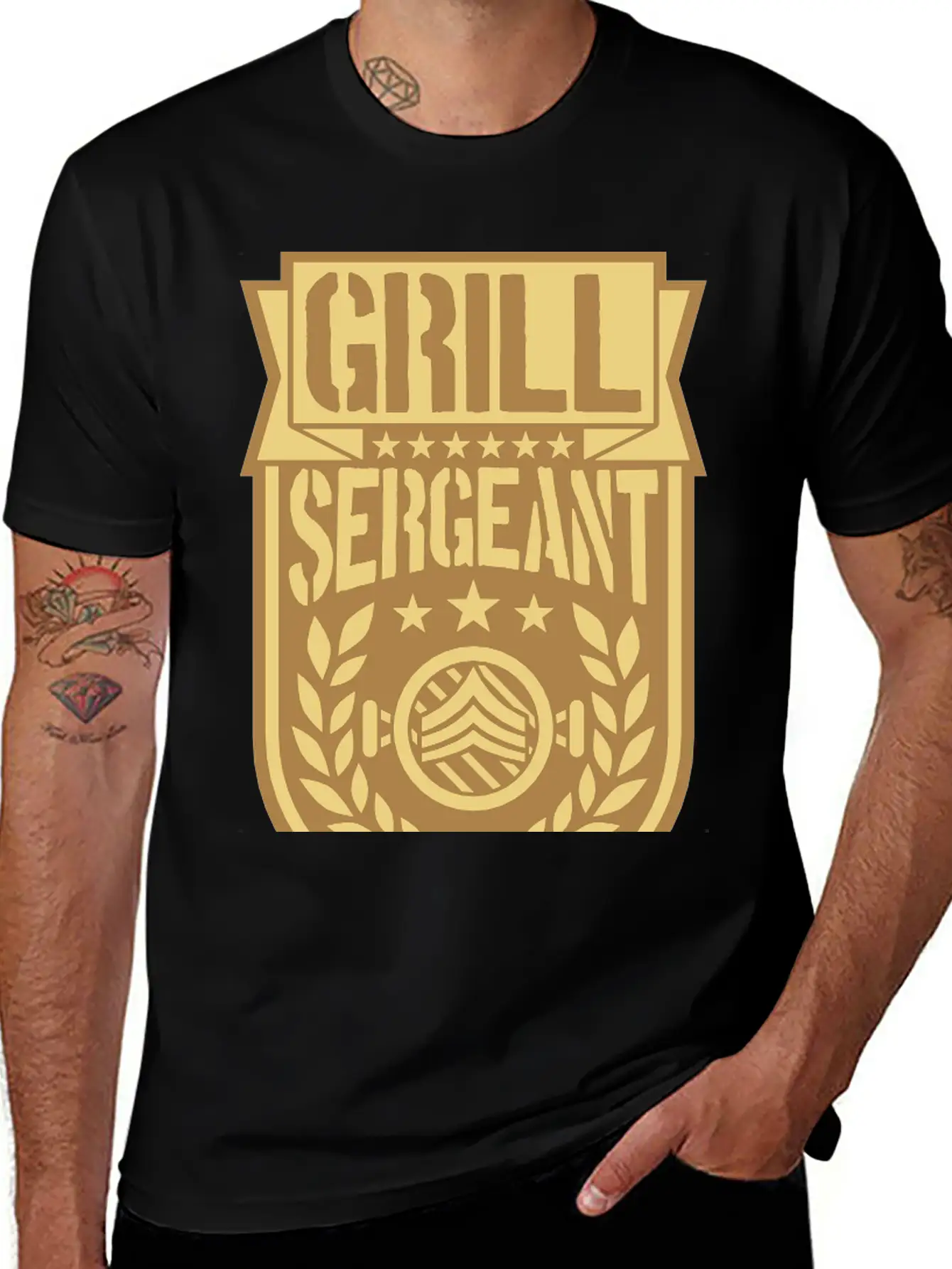 Barbecue Sergeant Cool Laurel Breathable Soft Cotton T-Shirt – Timeless Casual Look