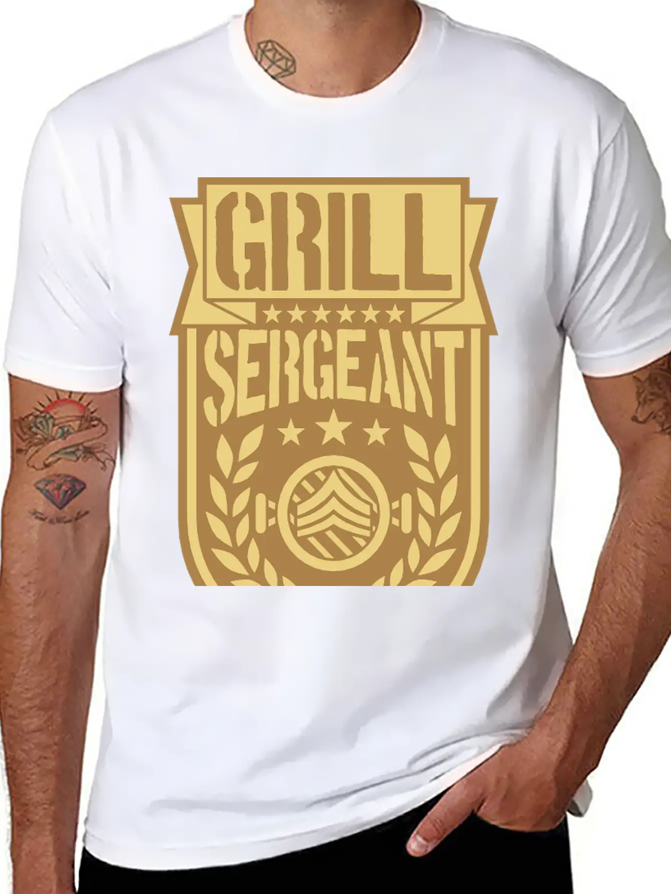 Barbecue Sergeant Cool Laurel Breathable Soft Cotton T-Shirt – Timeless Casual Look
