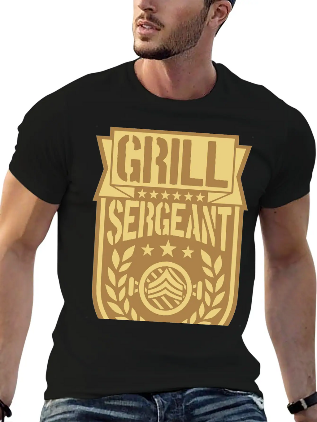 Barbecue Sergeant Cool Laurel Breathable Soft Cotton T-Shirt – Timeless Casual Look