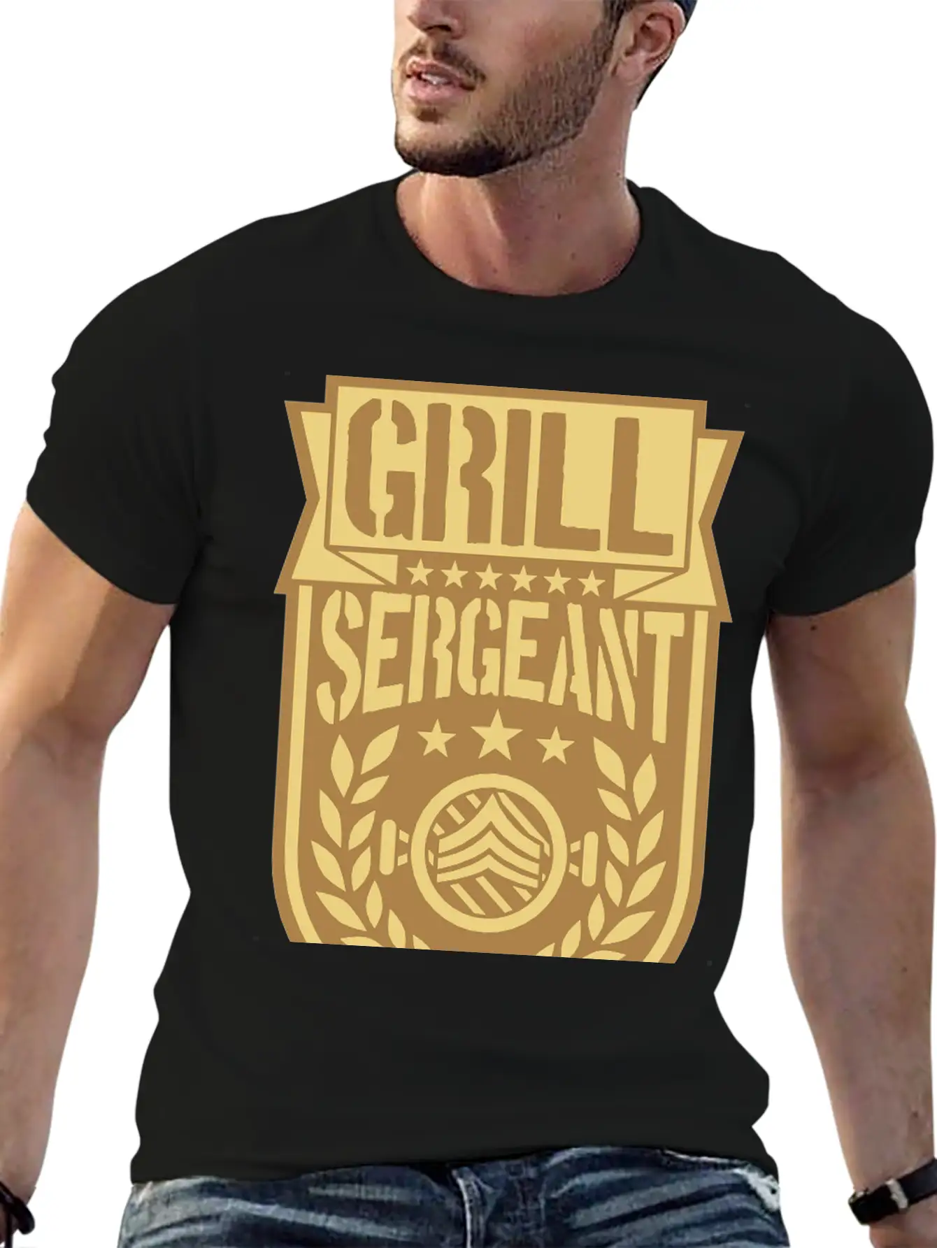 Barbecue Sergeant Cool Laurel Breathable Soft Cotton T-Shirt – Timeless Casual Look