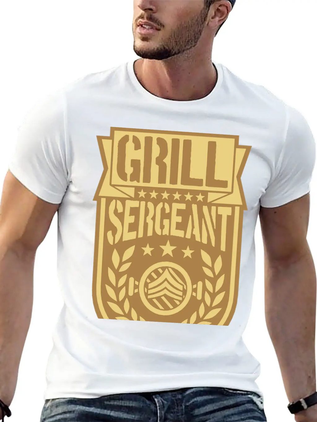 Barbecue Sergeant Cool Laurel Breathable Soft Cotton T-Shirt – Timeless Casual Look