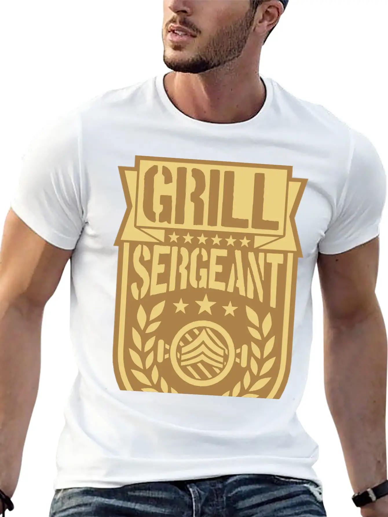 Barbecue Sergeant Cool Laurel Breathable Soft Cotton T-Shirt – Timeless Casual Look