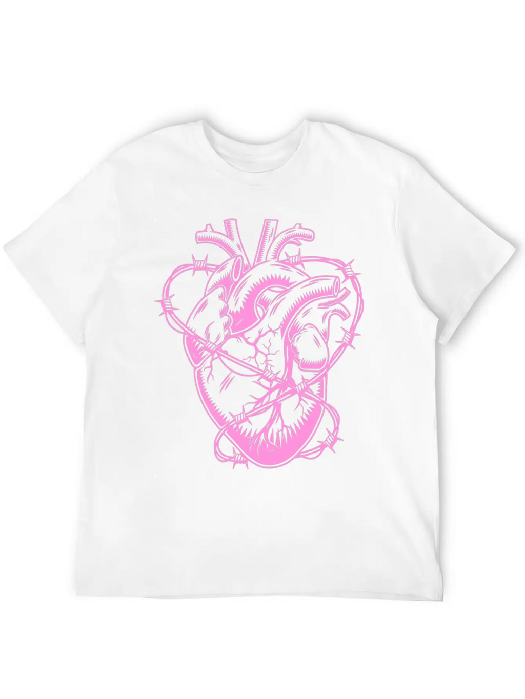 Barbed Wire Heart Breathable Soft Cotton T-Shirt – Timeless Casual Look
