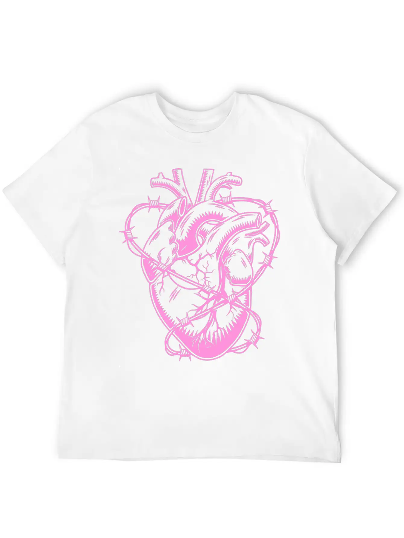 Barbed Wire Heart Breathable Soft Cotton T-Shirt – Timeless Casual Look
