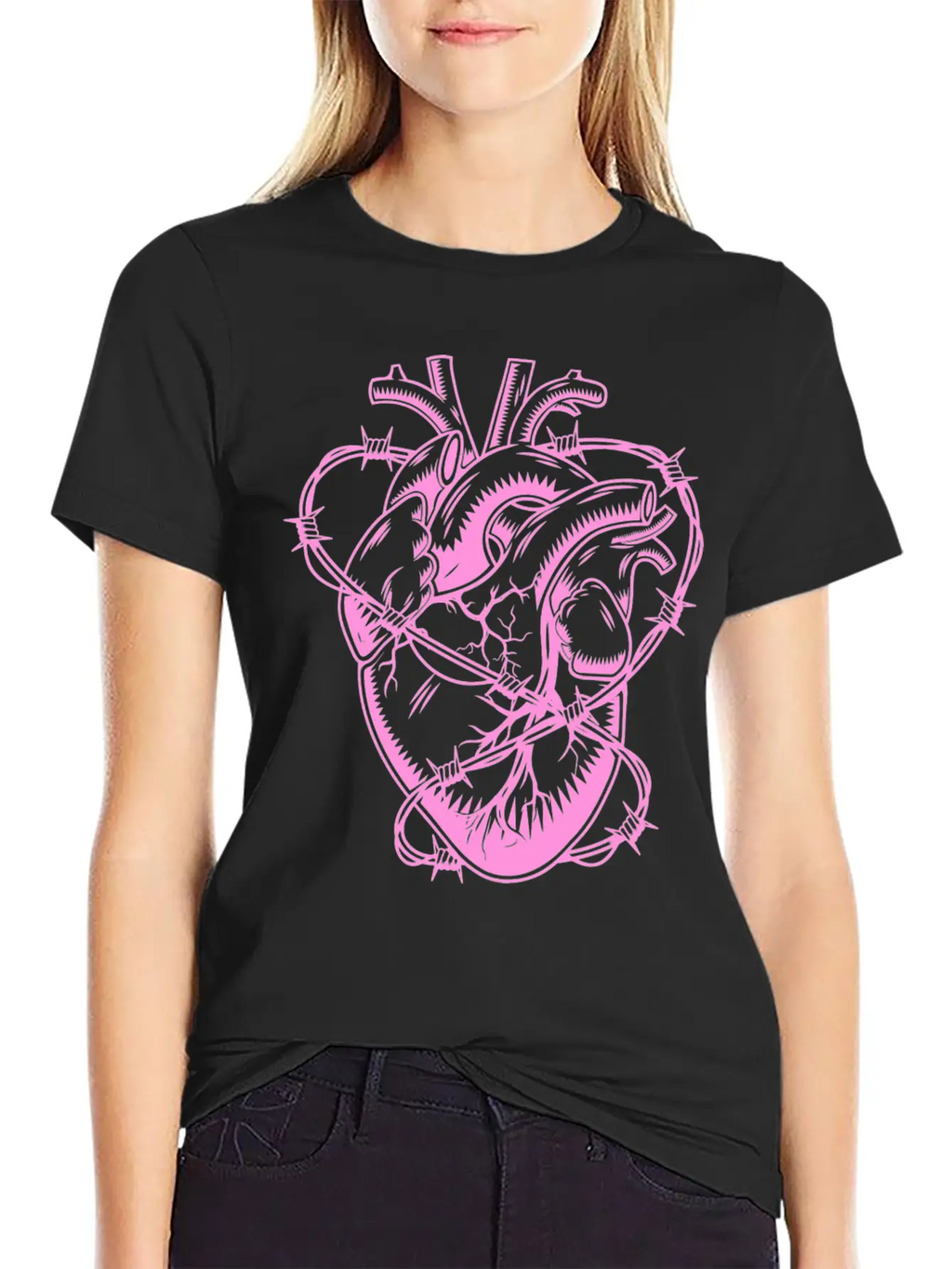 Barbed Wire Heart Breathable Soft Cotton T-Shirt – Timeless Casual Look