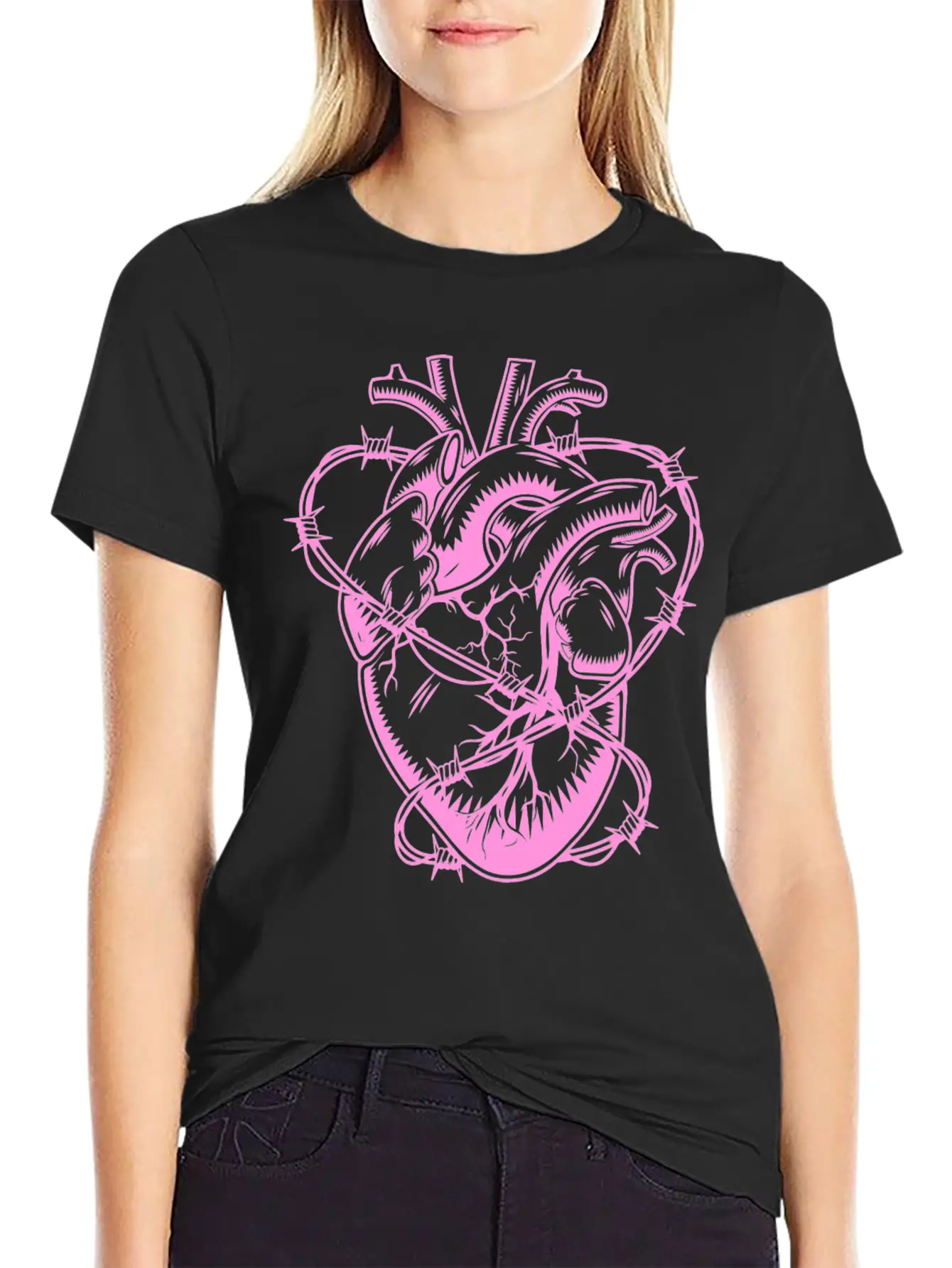 Barbed Wire Heart Breathable Soft Cotton T-Shirt – Timeless Casual Look