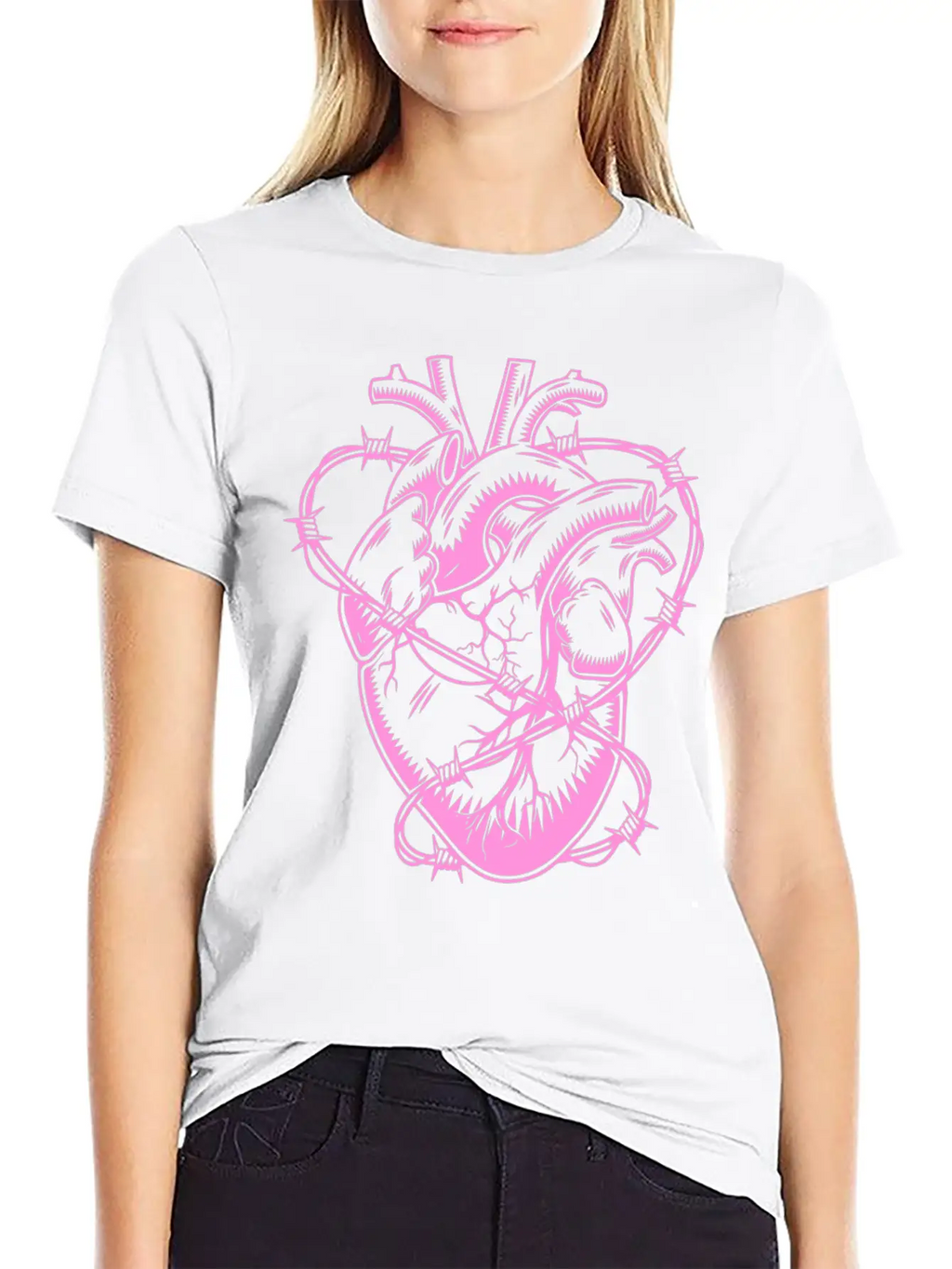 Barbed Wire Heart Breathable Soft Cotton T-Shirt – Timeless Casual Look